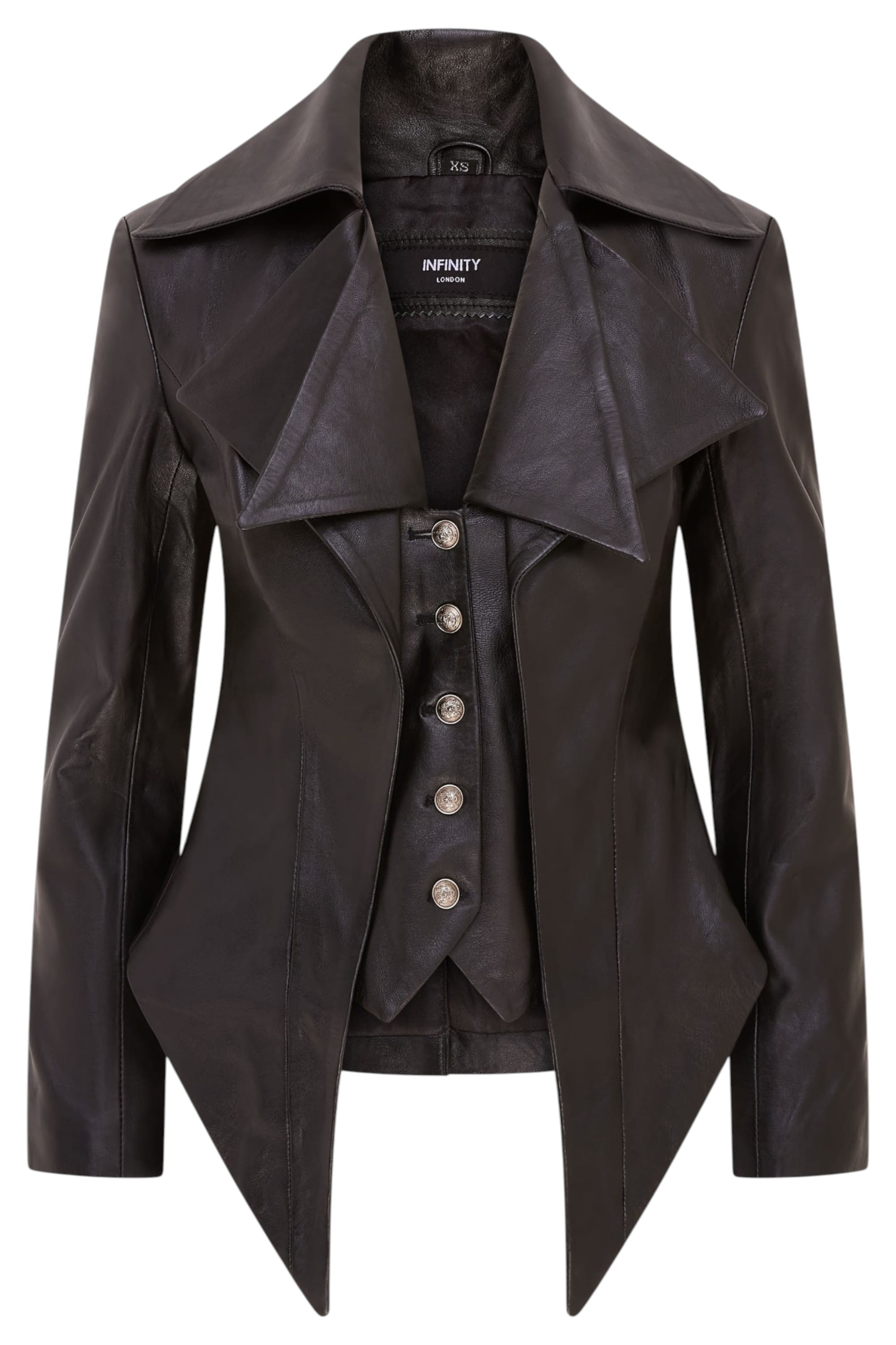 Black Gothic Edwardian Leather Jacket-Sandvika