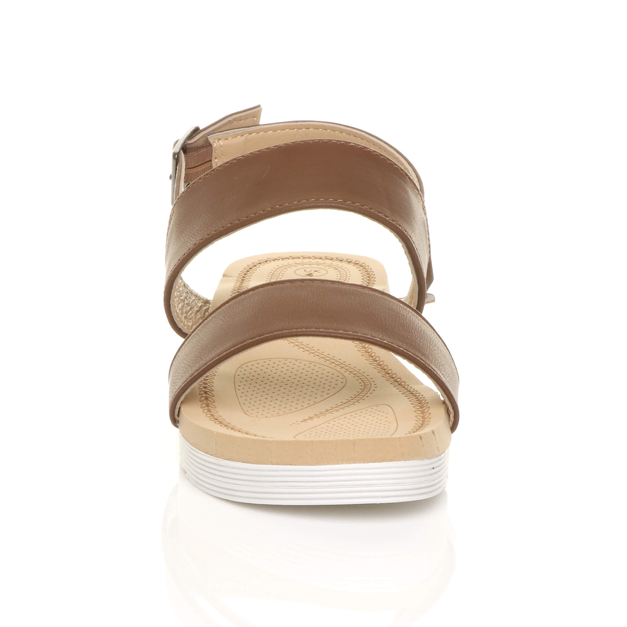 Tan AJVANI Tan Flatform Strappy Sandals, Image 6 of 6