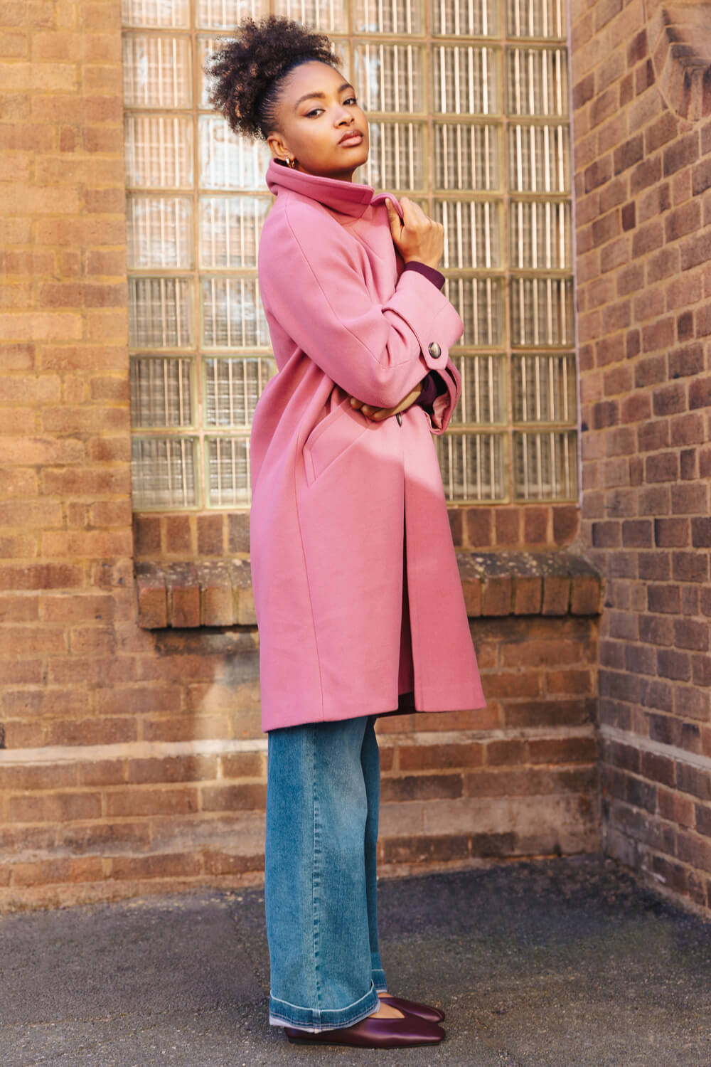 Pink Premium Buttoned Coat, Image 8 of 8