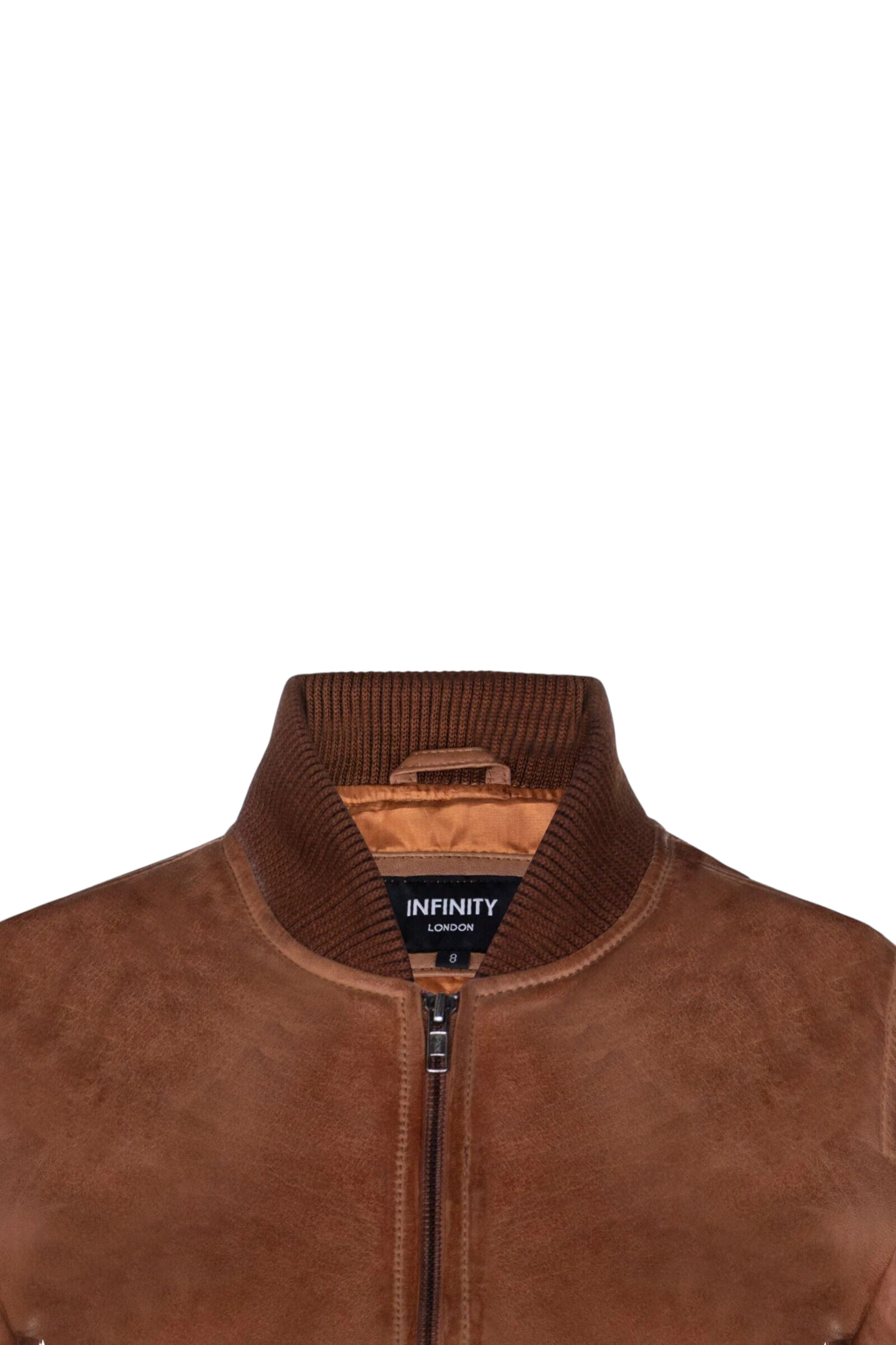Tan MA-1 Leather Bomber Jacket-Abbotsford, Image 5 of 5