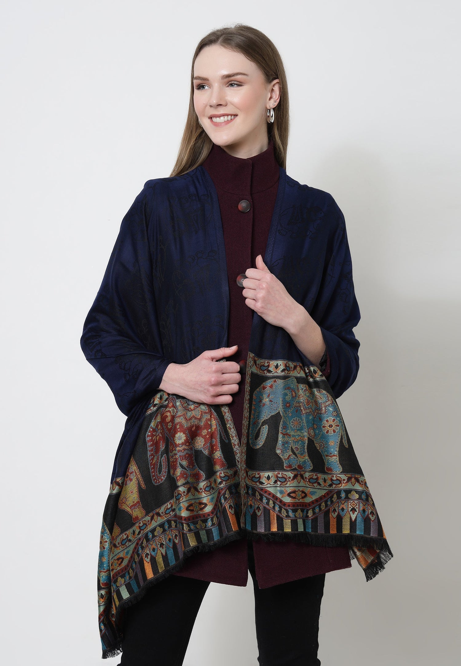 Multi Kashmiri Jamawar Scarf, Image 5 of 5
