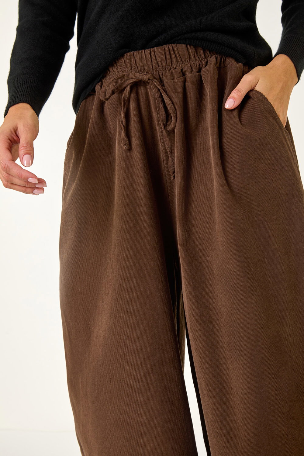 Mocha Baby Corduroy Wide Leg Culotte, Image 5 of 5