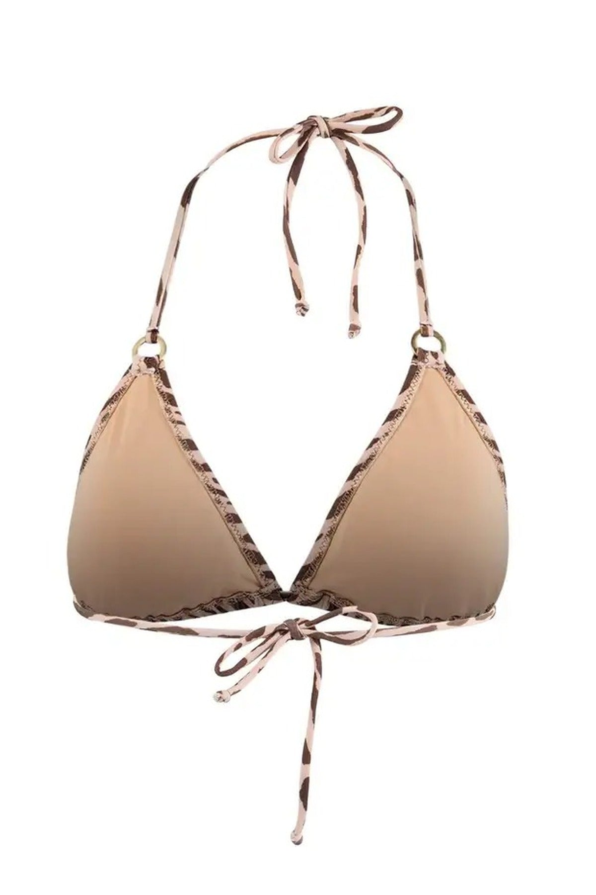 Multi Animal Print Triangle Bikini Top with Halterneck Tie Detail, Image 2 of 2