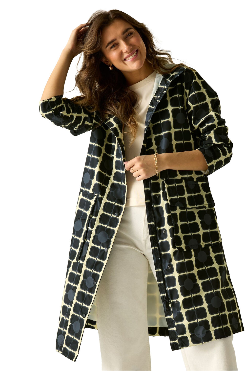 Multi Orla Kiely Poppy Long Jacket, Image 1 of 5