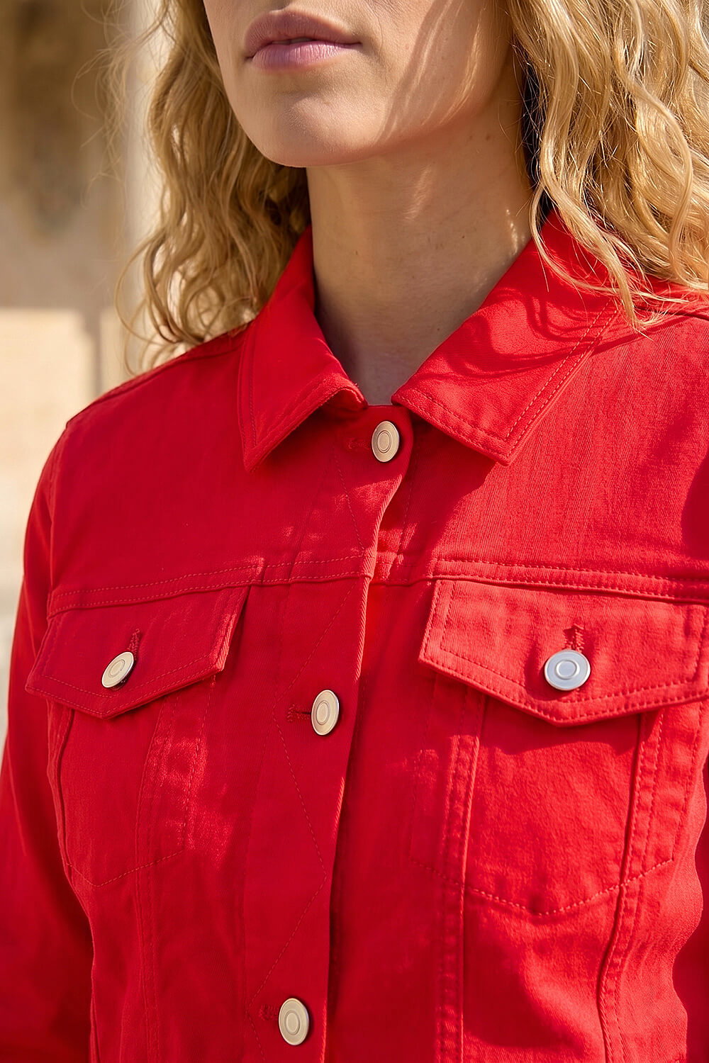 Red Stretch Pocket Detail Jacket, Image 5 of 4
