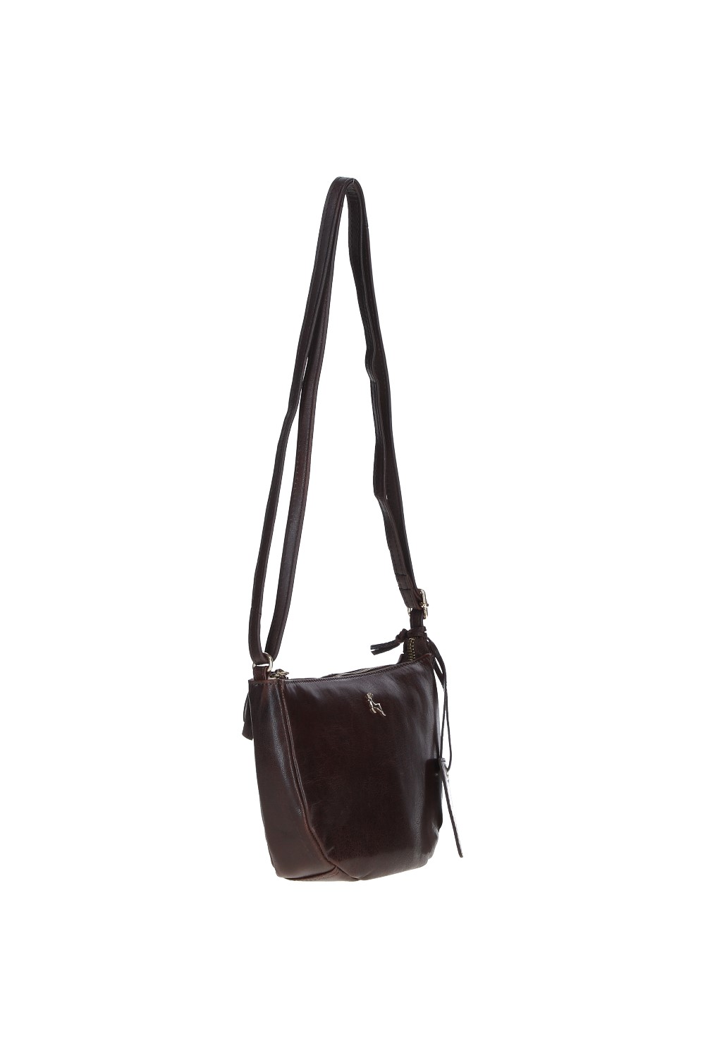 Chocolate 'Naomi' Real Leather Compact Crossbody Bag, Image 3 of 4