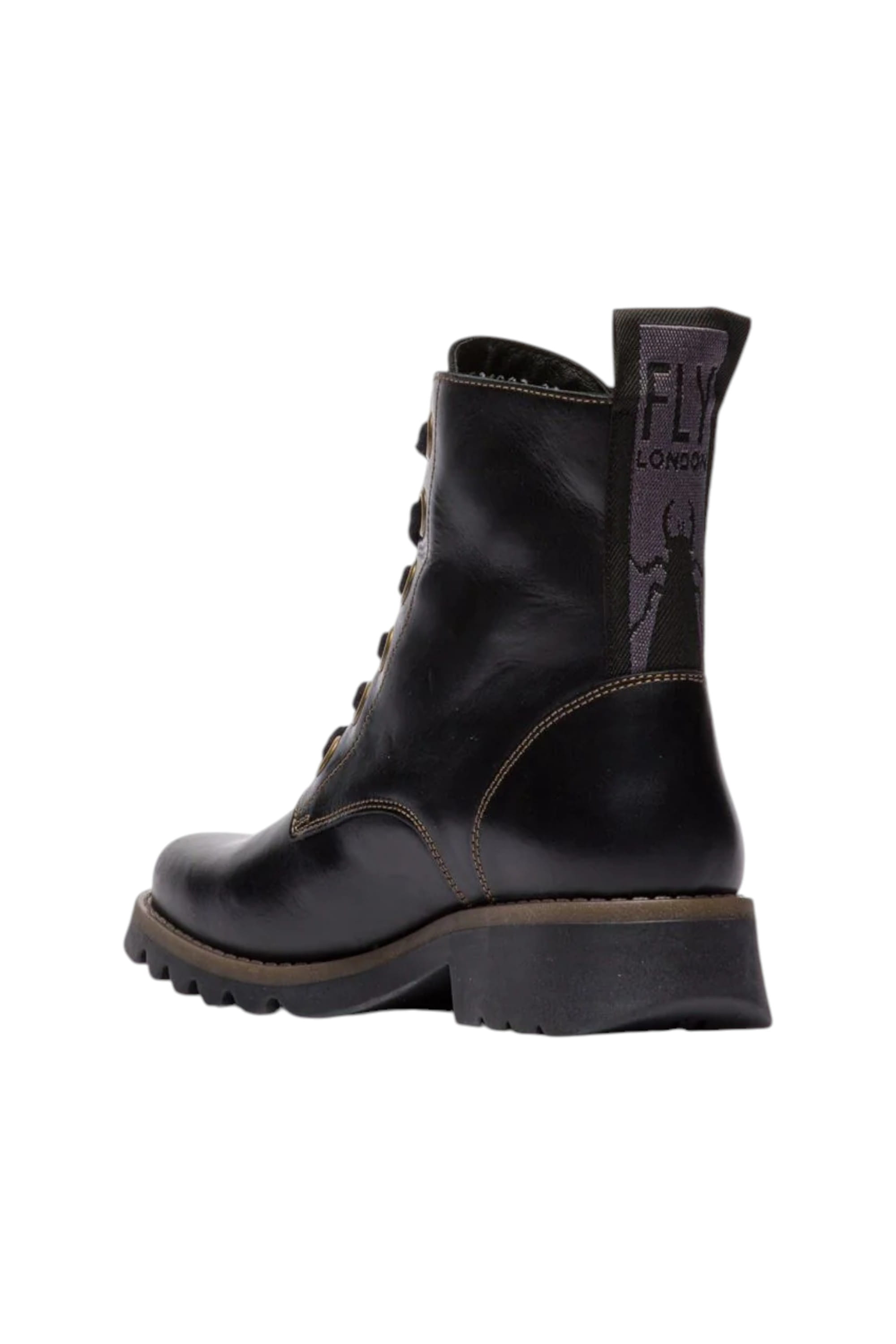 Black Womens Soft Lace-Up Ankle Boots -RAGI539, Image 4 of 5