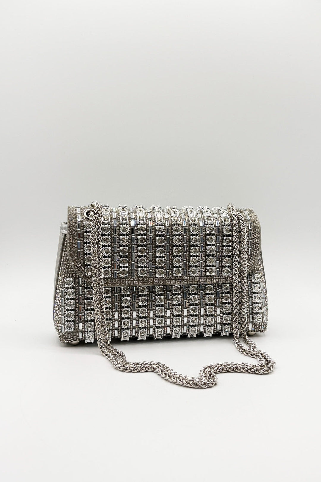 Silver Silver Embellished Shoulder Bag, Image 2 of 4