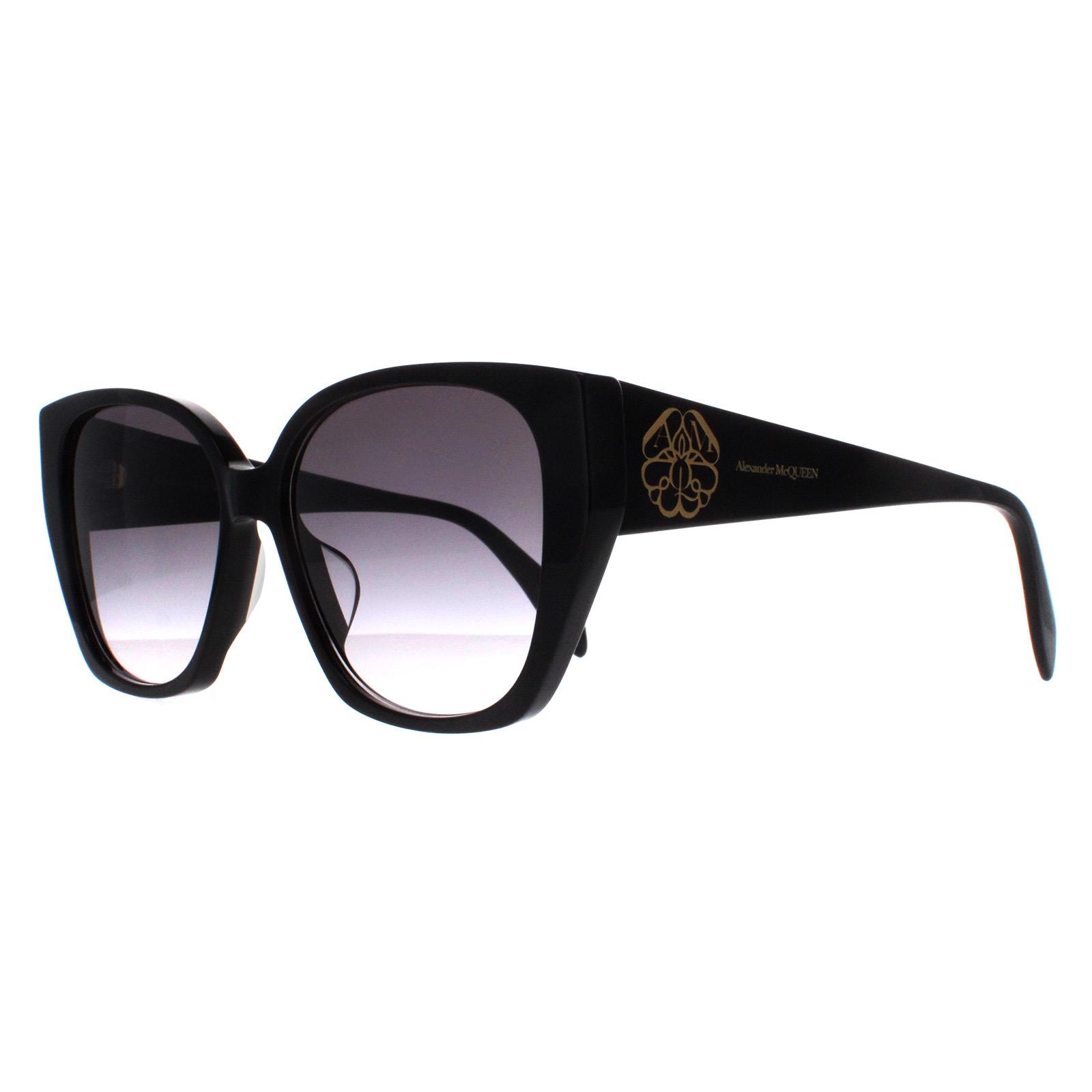 Black Alexander McQueen Black Cat Eye Black Grey Gradient AM0284S, Image 2 of 4