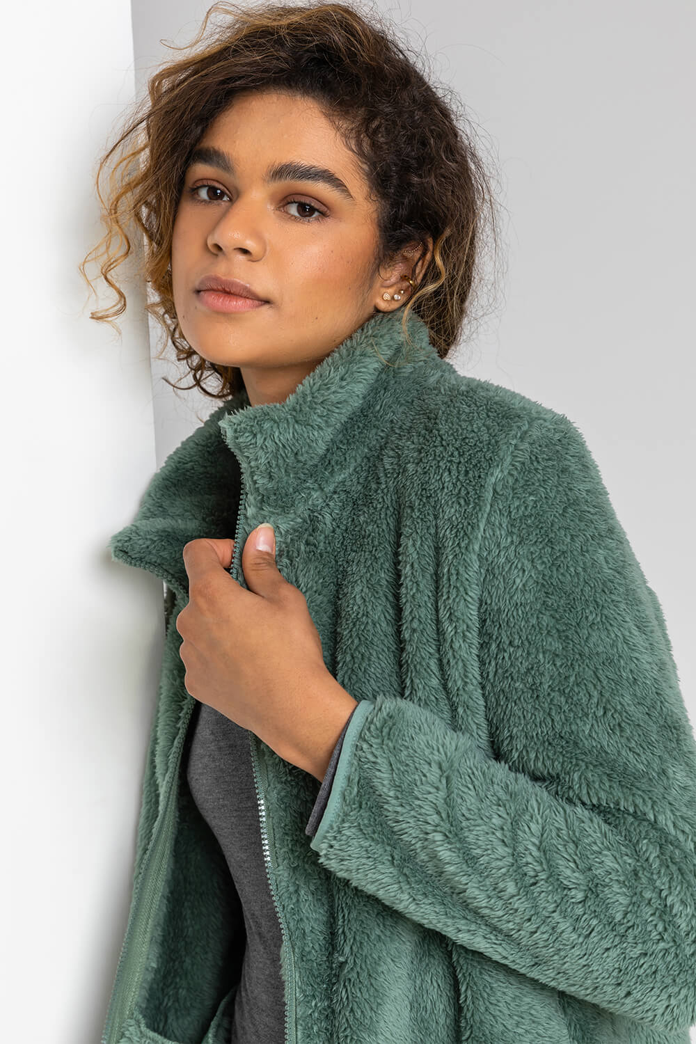 Sage Soft Sherpa Fleece Jacket, Image 5 of 5
