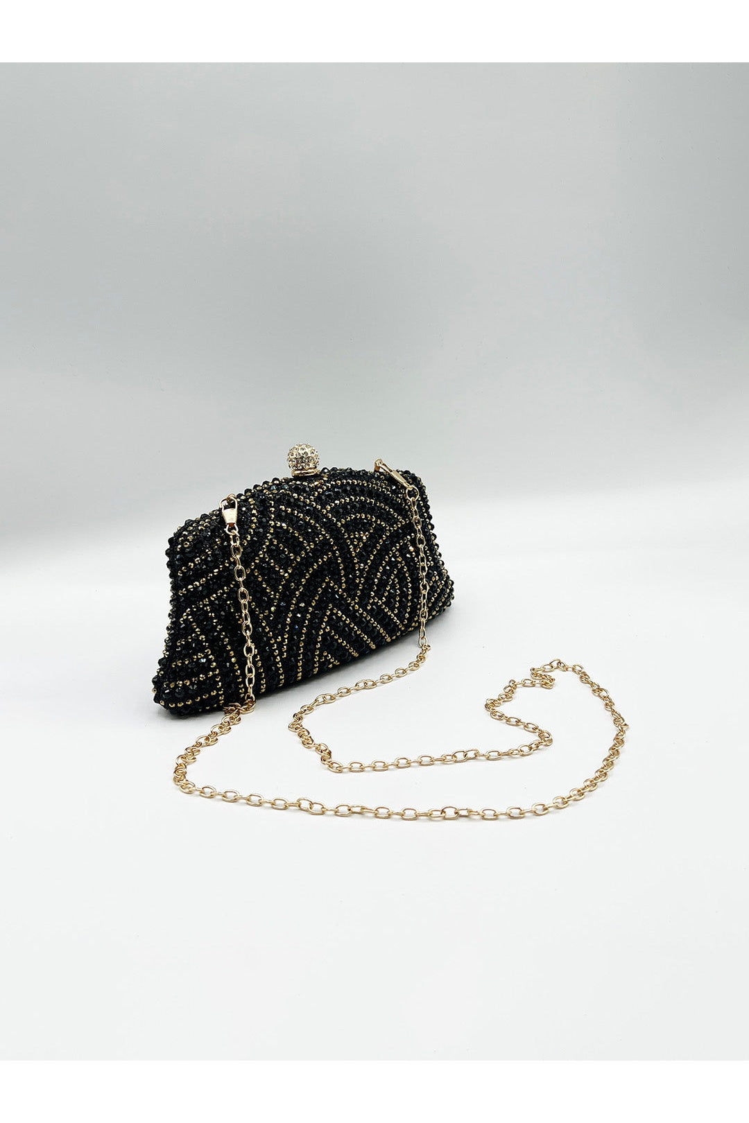 Black Embellished Clutch Bag, Image 4 of 5