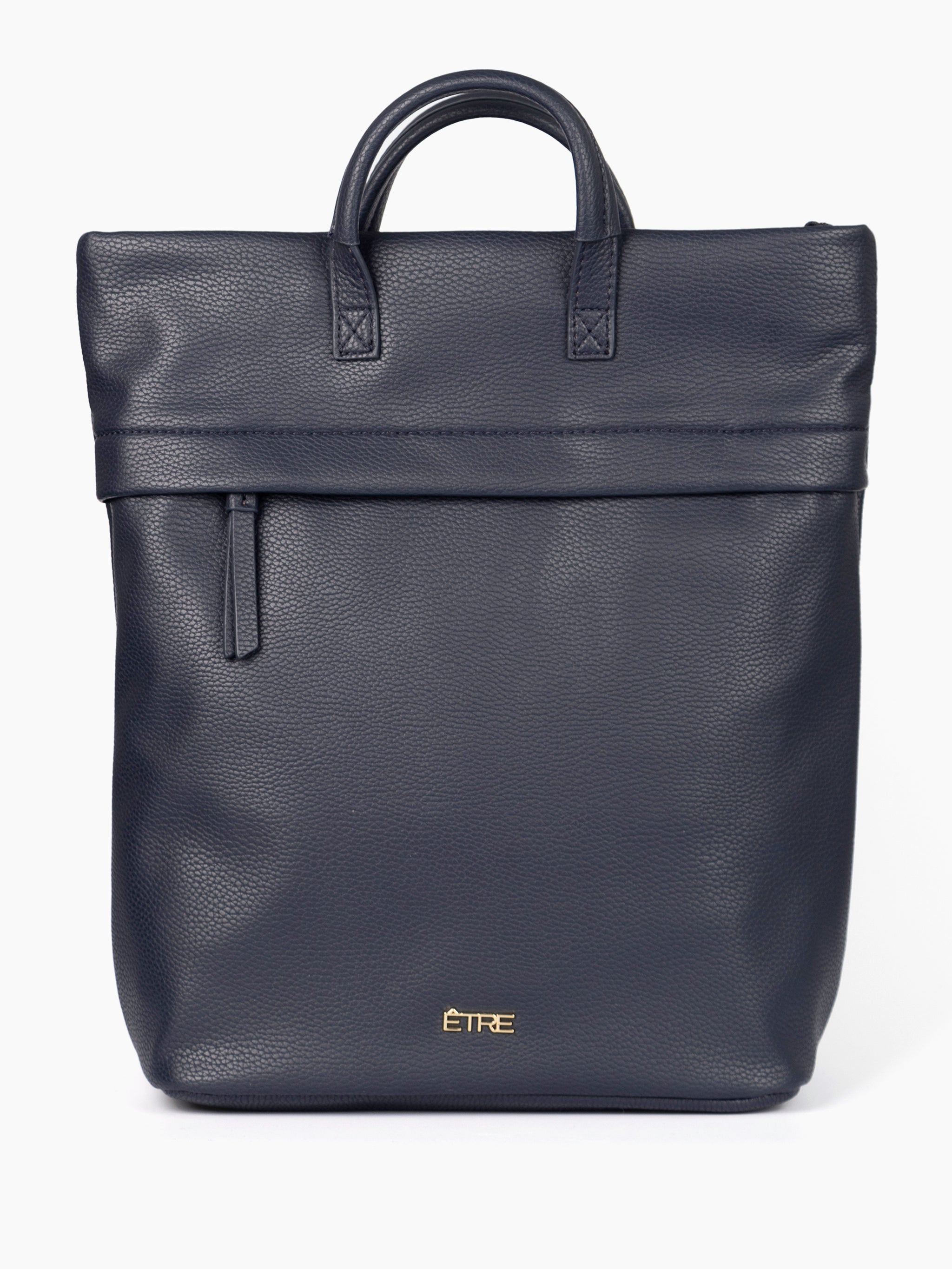 Navy Blue Top Handle Faux Leather Backpack, Image 1 of 5