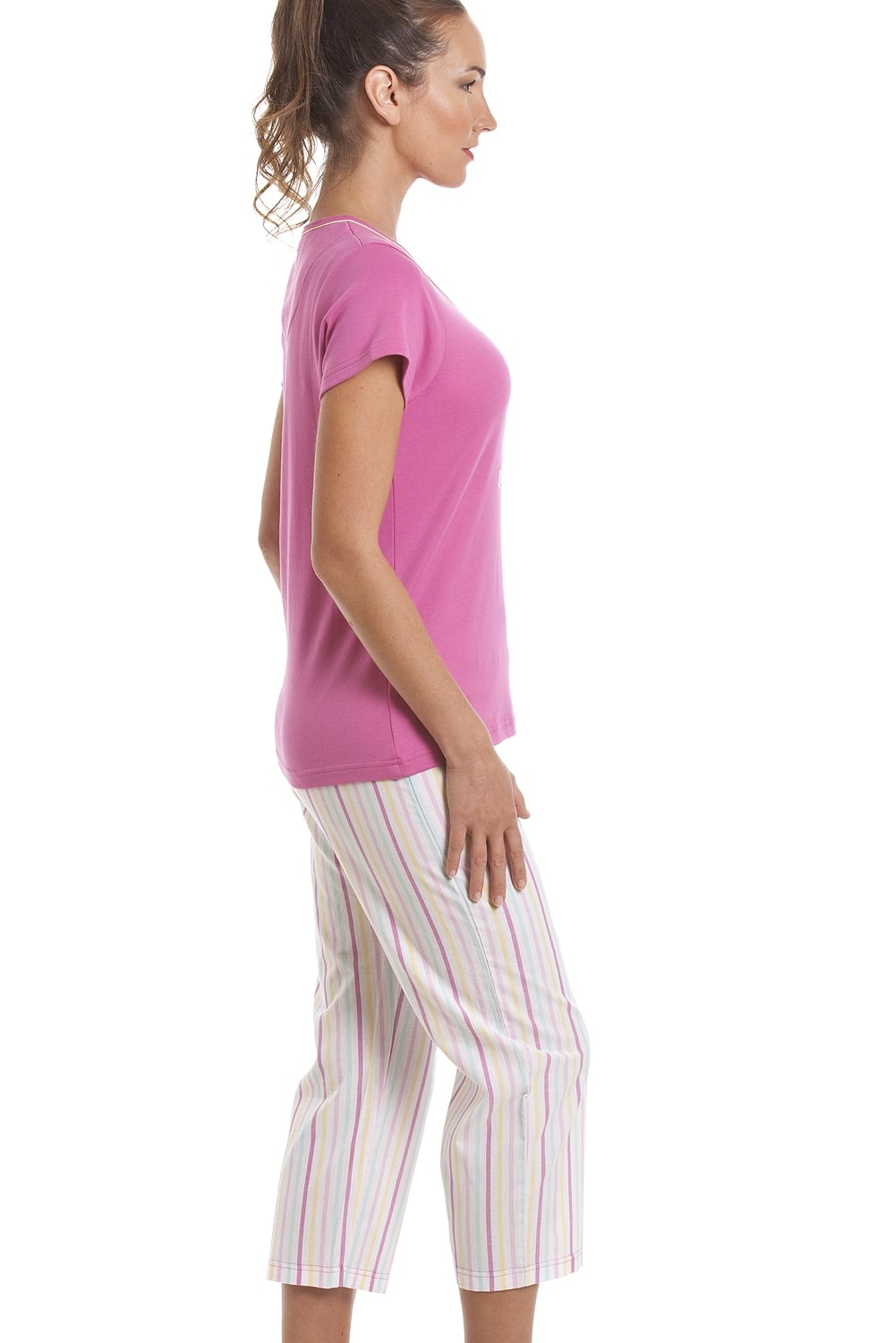 Pink Duck Character Capri Cotton Pyjama Set, Image 5 of 6