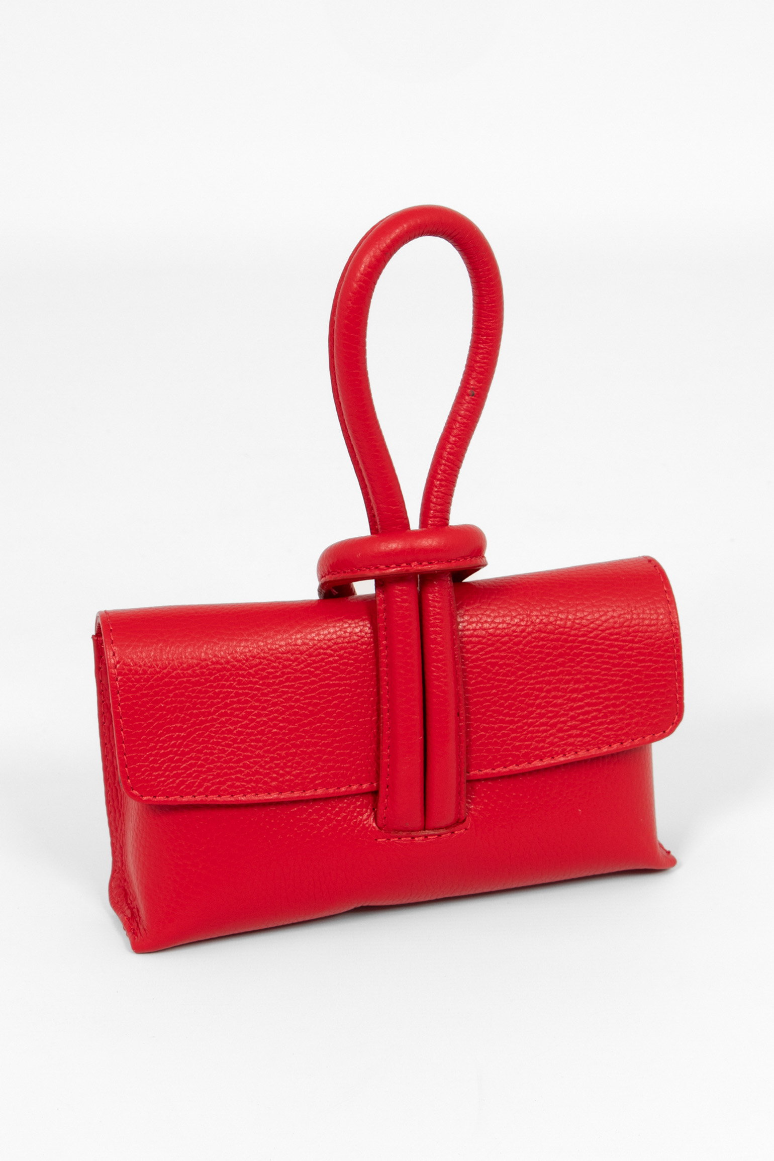 Red Sarta Red Italian Leather Wristlet Clutch Bag, Image 4 of 5