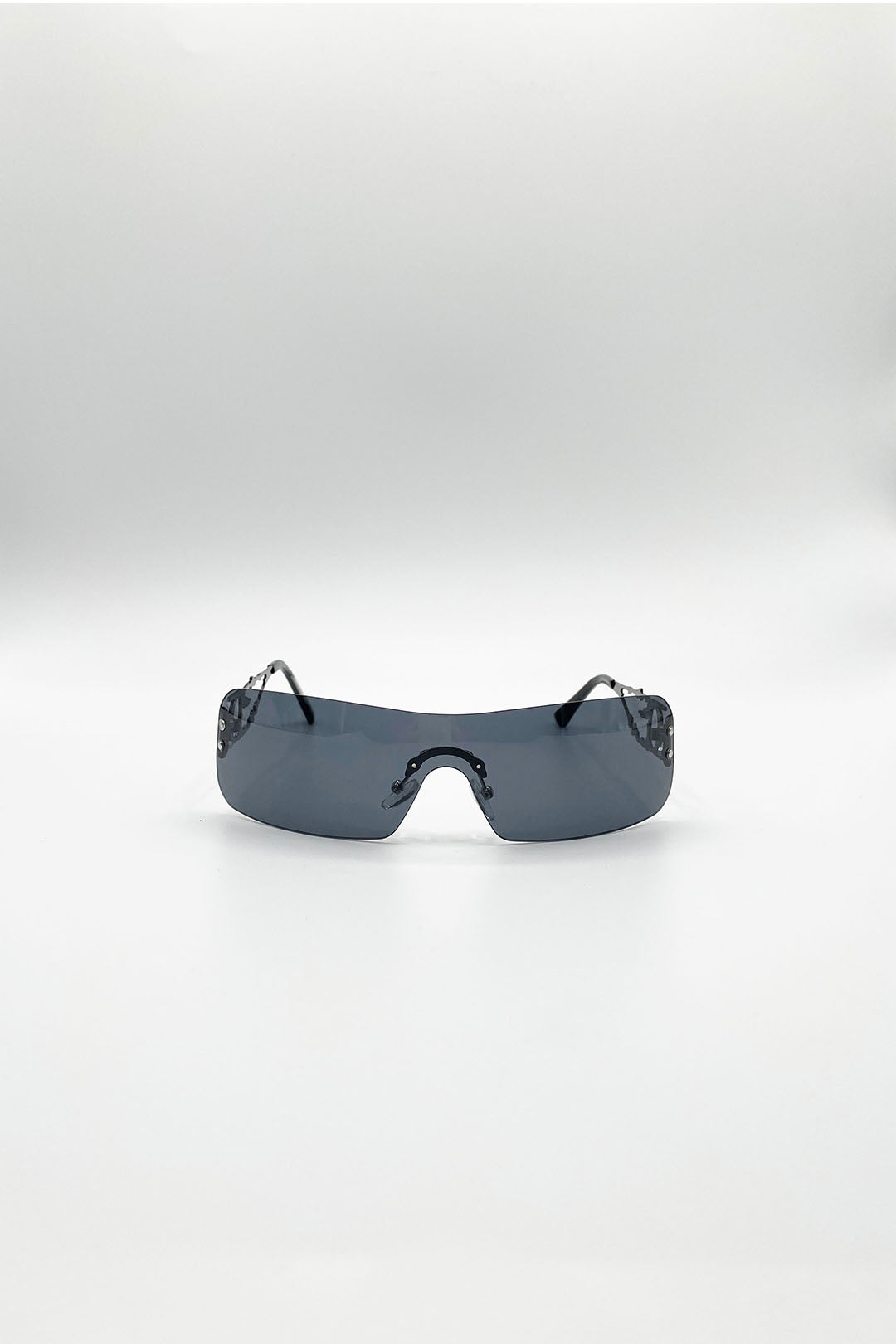 Black Flat Top Racer Rimless In Black, Image 1 of 5