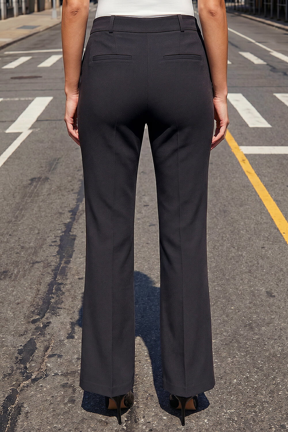 Charcoal Bootcut Leg Stretch Trousers, Image 4 of 4