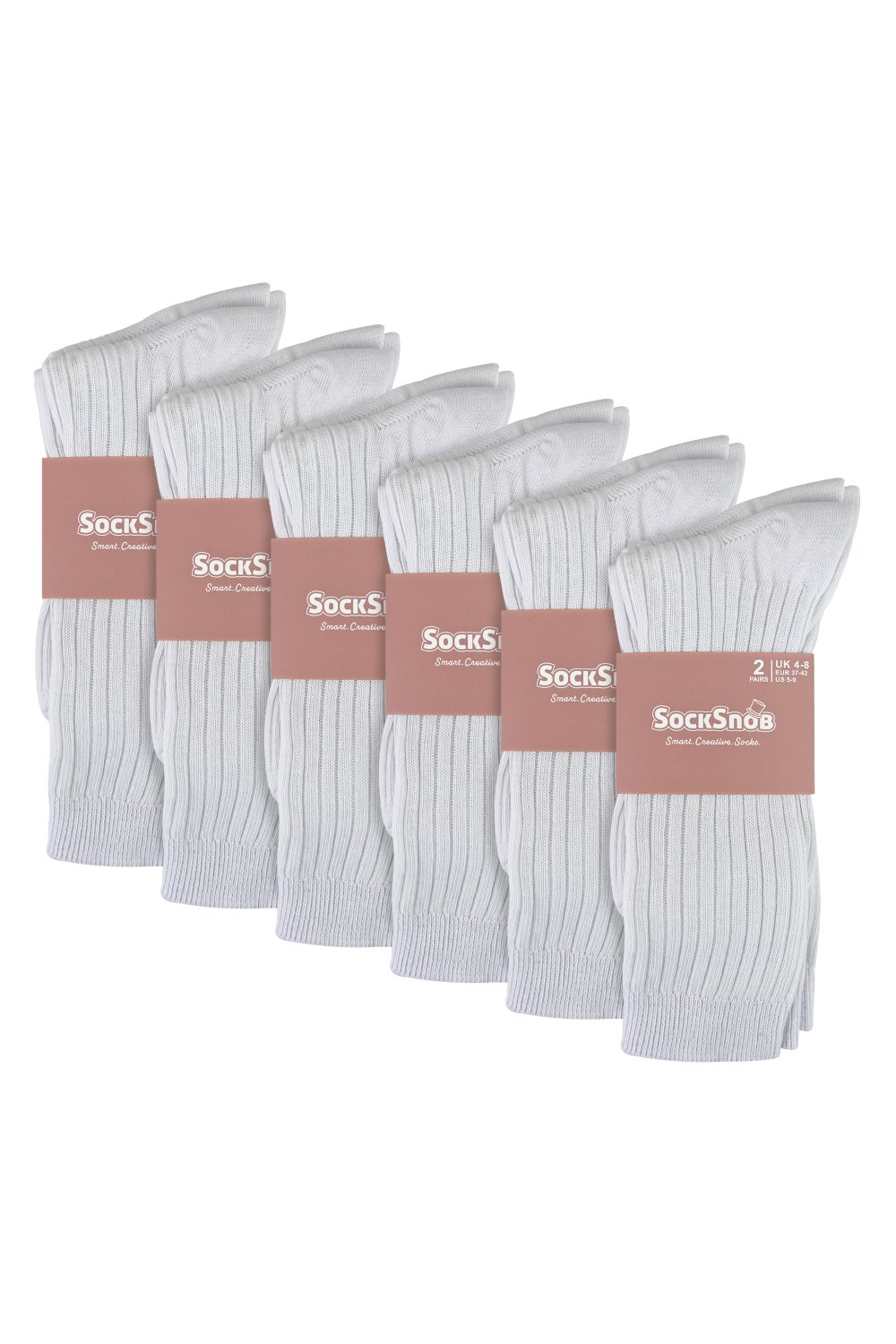 White Ladies 12 Pack 100% Cotton Soft Breathable Socks, Image 2 of 2