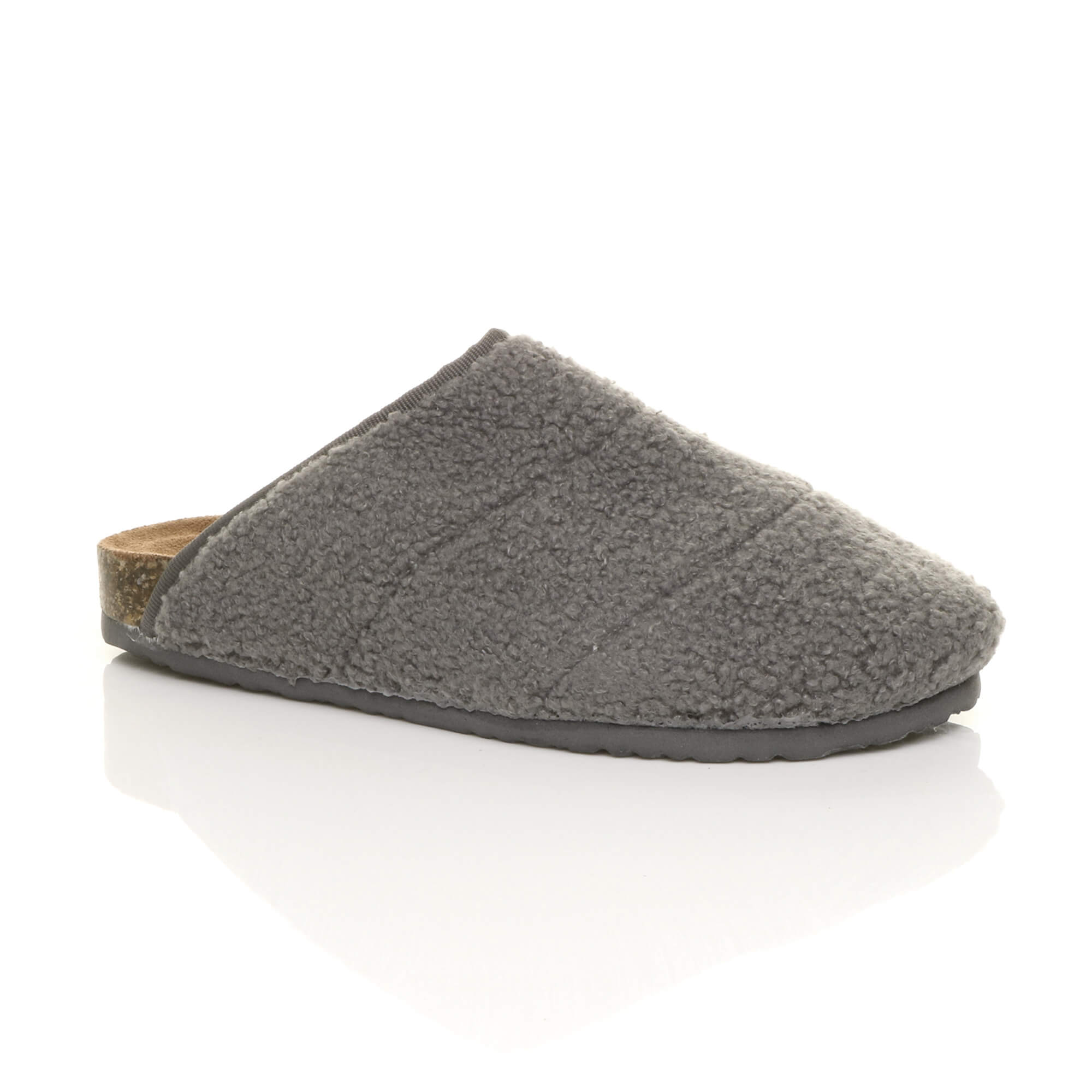Grey AJVANI Grey Footbed Mules Slippers, Image 1 of 6