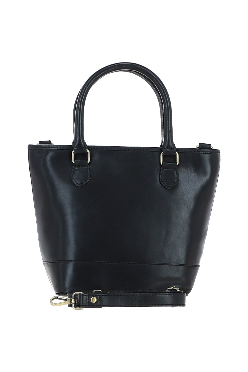 Black Small Real Leather Bucket Bag, Image 1 of 4