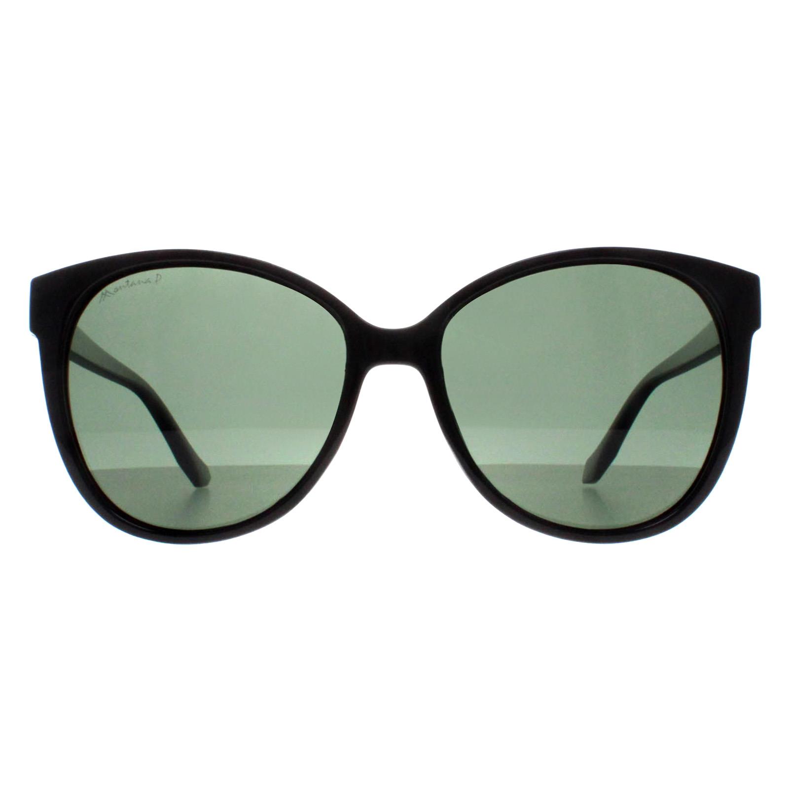 Black Cat Eye Shiny Black G15 Green Polarized MP74, Image 1 of 4