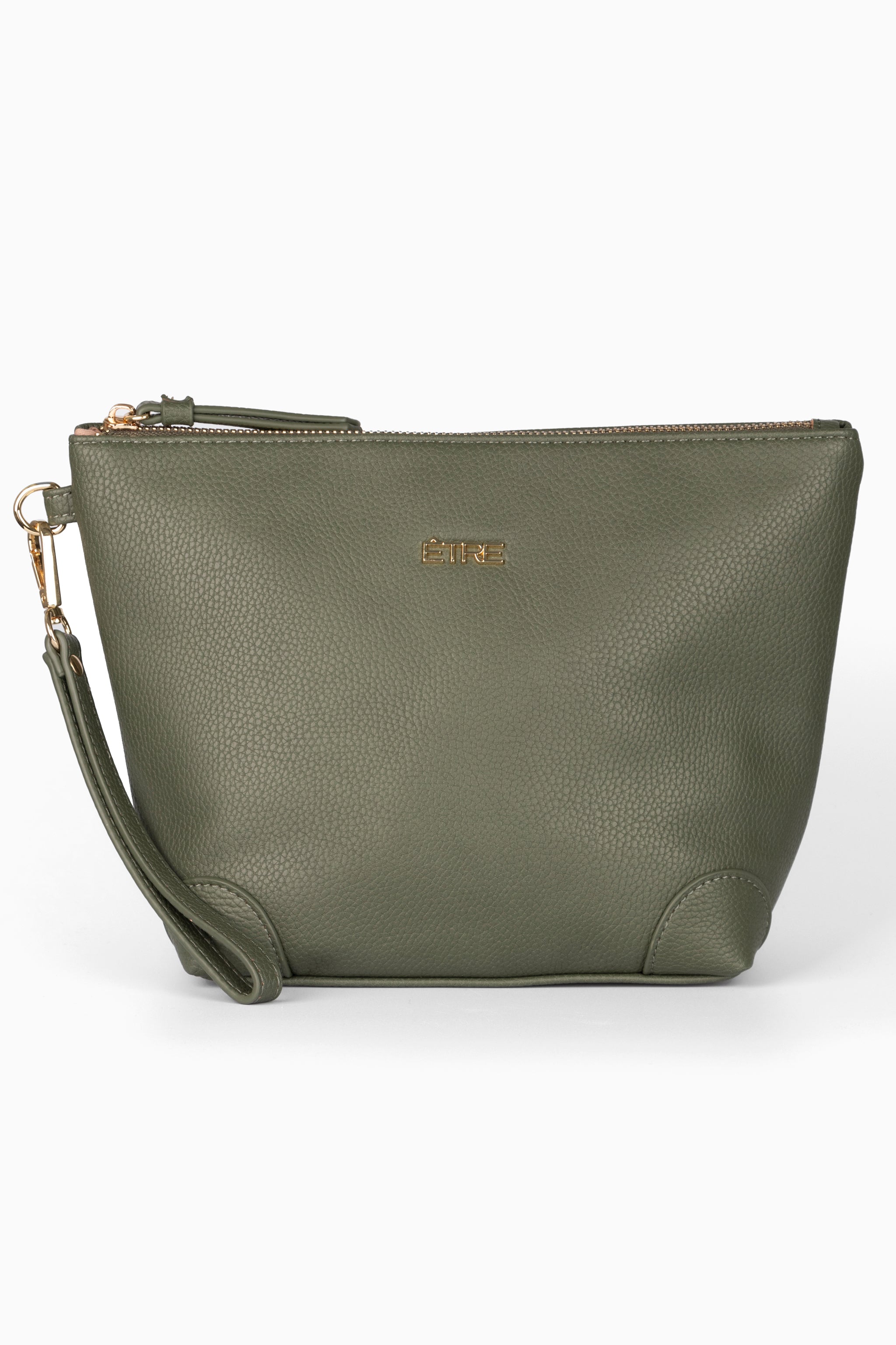 Khaki Etre Khaki Faux Leather Medium Wash Bag, Image 1 of 2