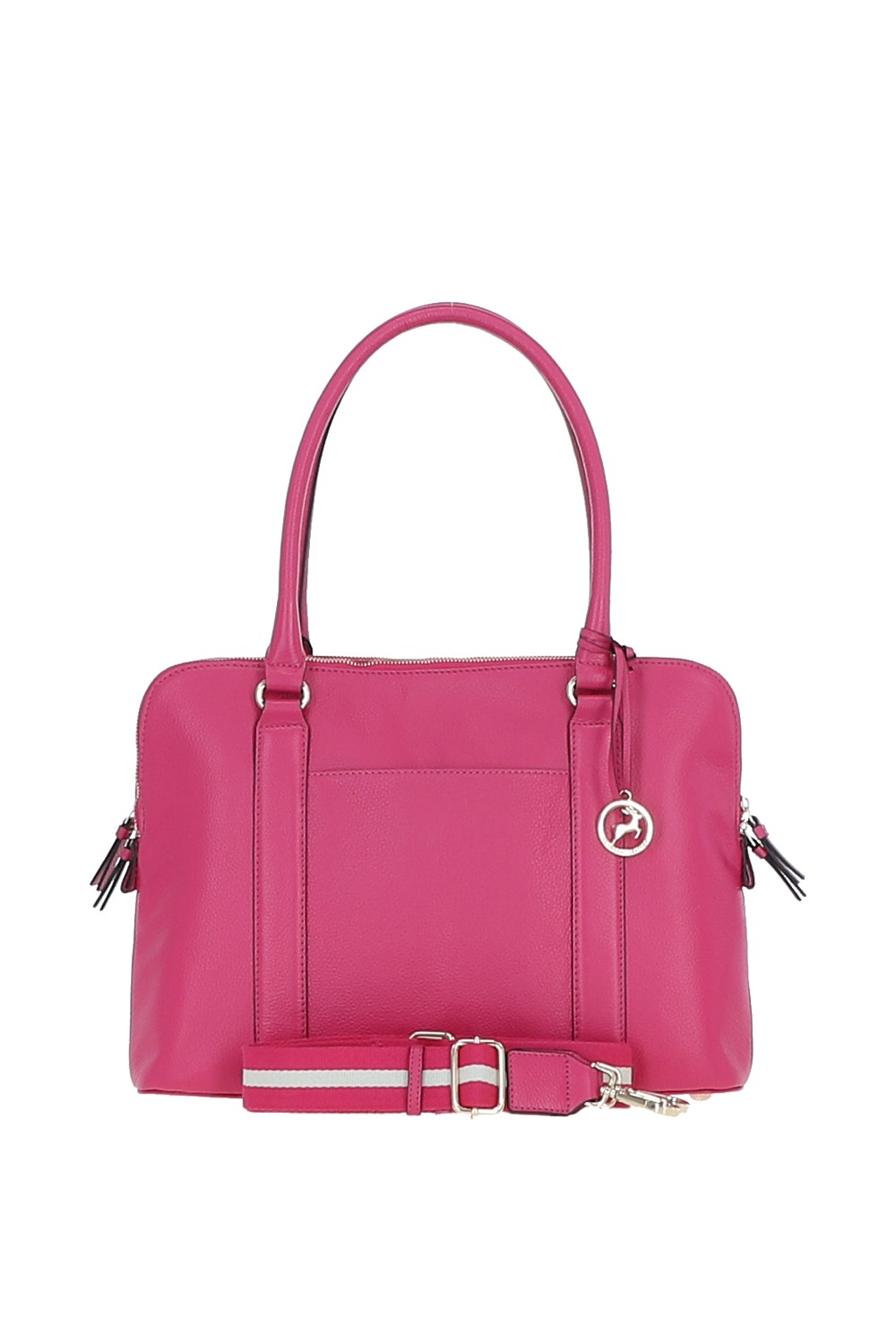 Pink 'Cuore di Cuoio' 3 Section Large Leather Handbag, Image 1 of 4