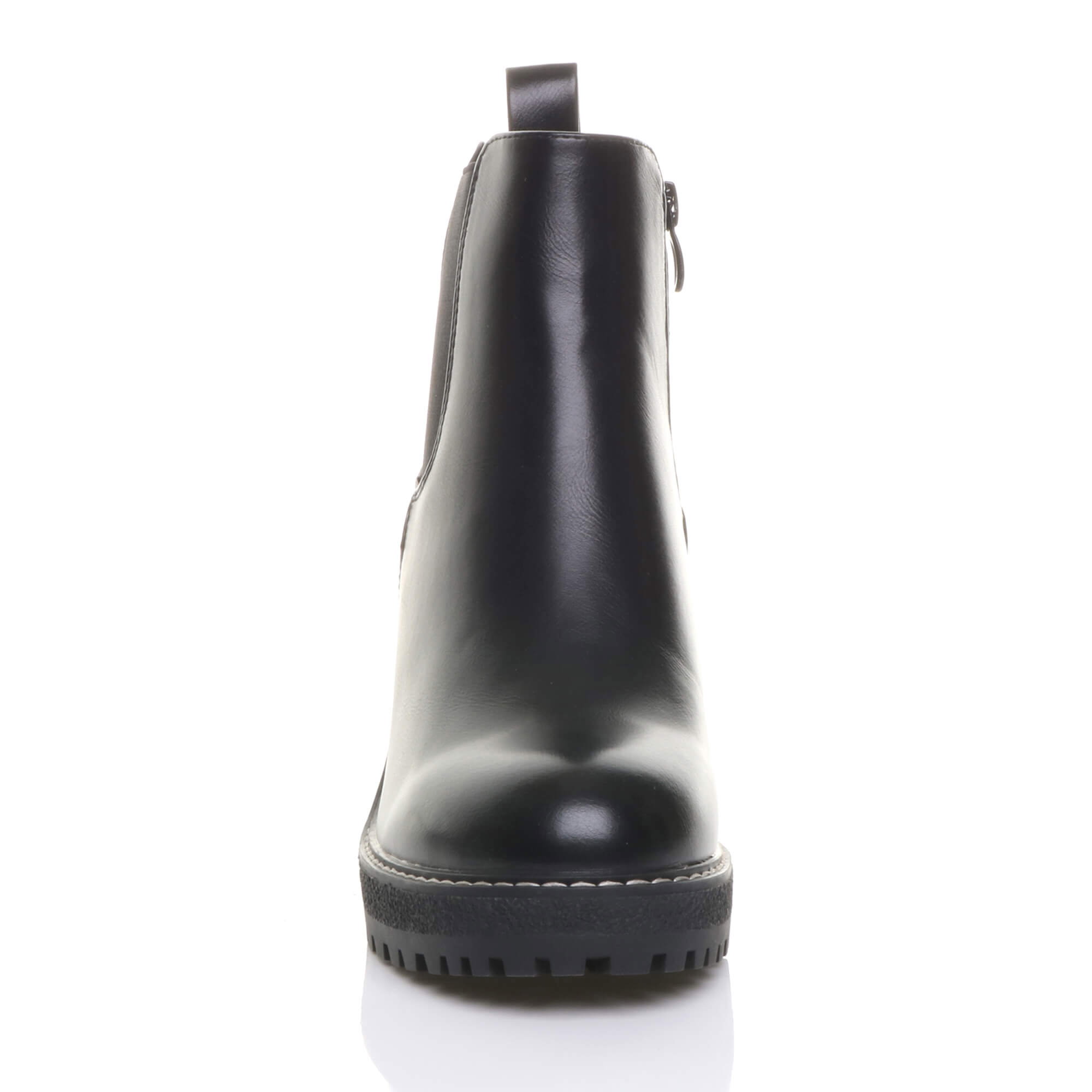 Black AJVANI Black High Wedge Heel Chelsea Ankle Boots, Image 6 of 6