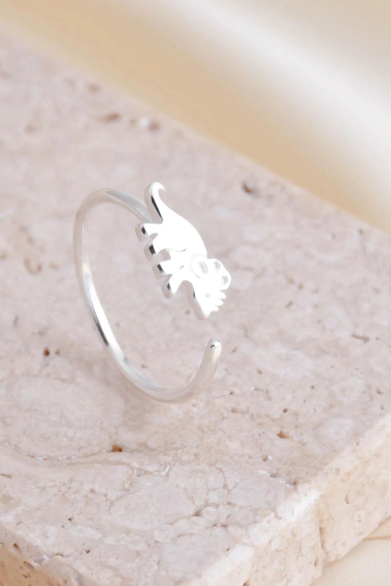 Silver Sterling Silver Triceratops Dinosaur Ring, Image 3 of 3
