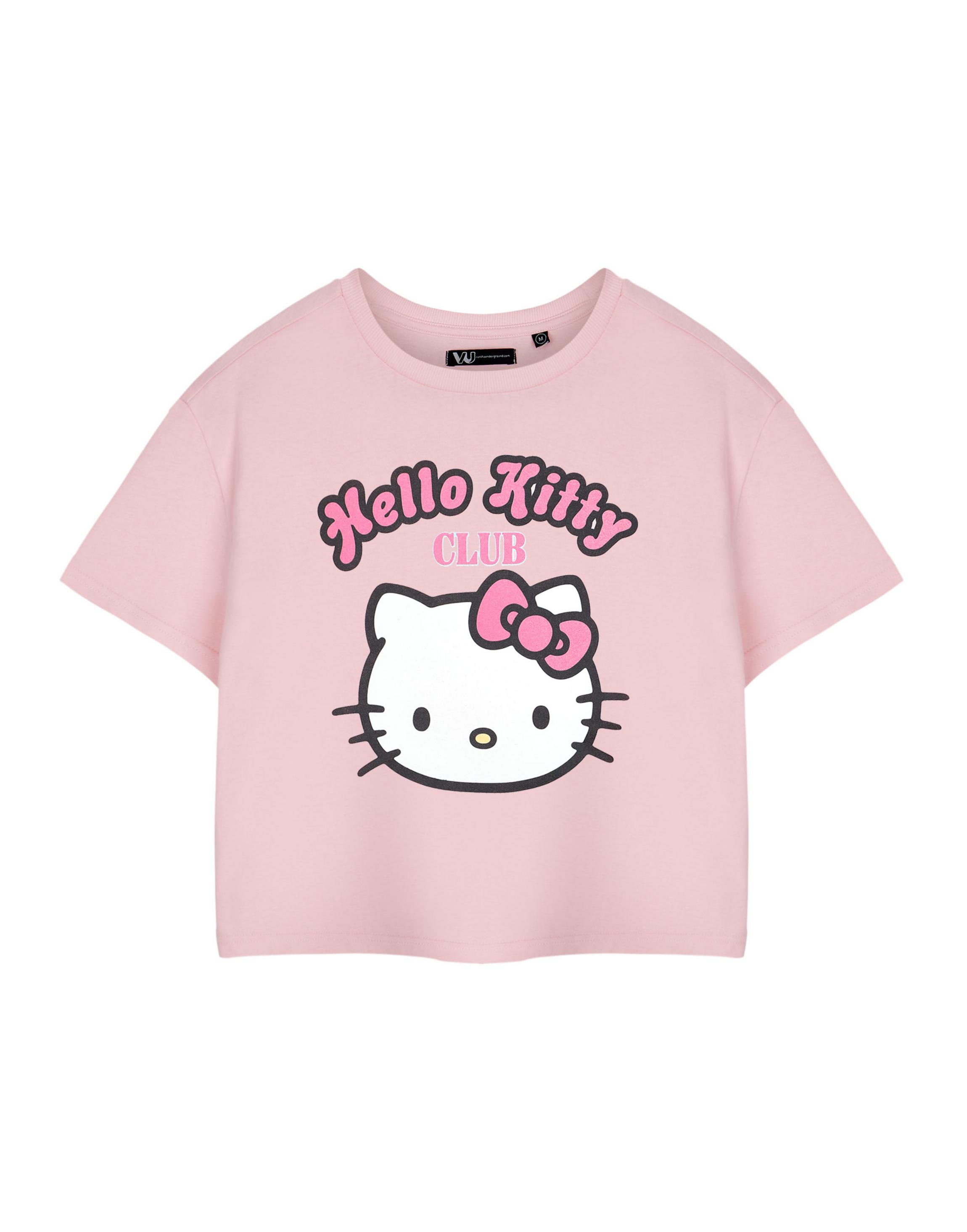 Pink Hello Kitty Cropped Short Sleeved T-Shirt, Image 1 of 6