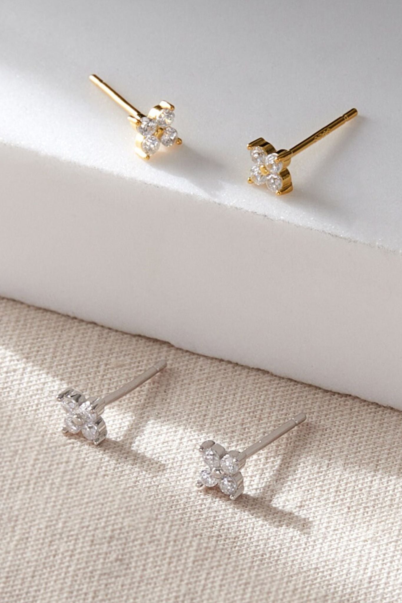 Silver Mia Gioielli Silver Sterling Silver Four Leaf Clover Studs, Image 1 of 3