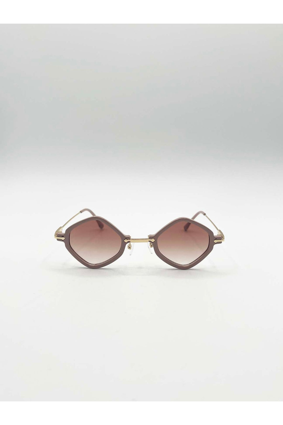 Beige Diamond Shape Sunglasses in Nude, Image 1 of 6