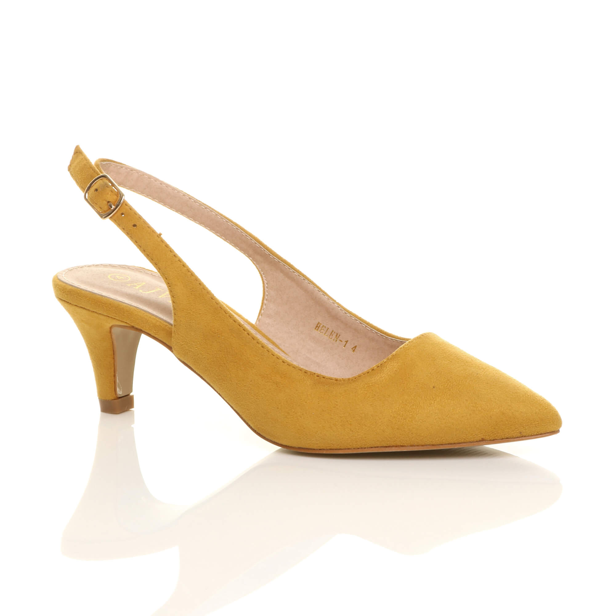 Purple Mid Heel Slingback Pointed Toe Court Shoes
