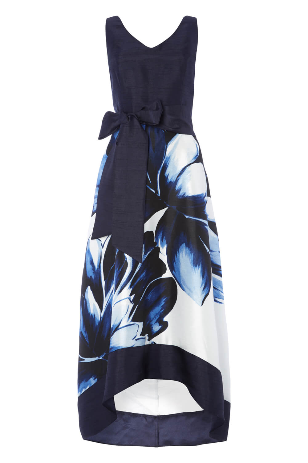 Navy Floral Placement Maxi Dress, Image 5 of 4