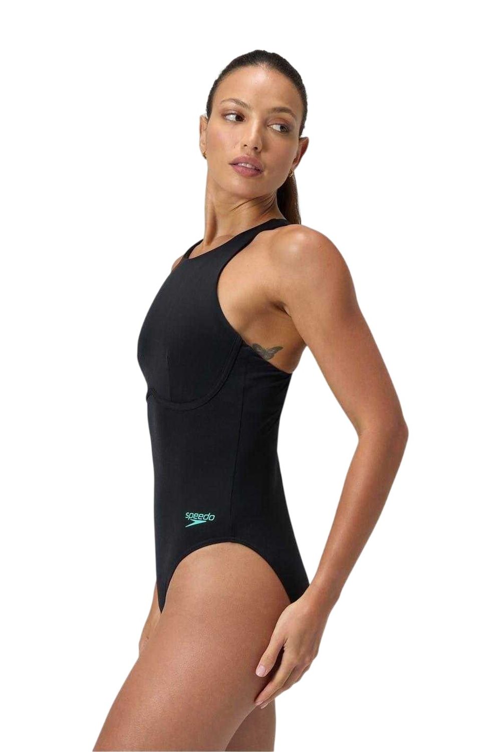 Charcoal Racer One Piece Swimsuit, Image 1 of 4
