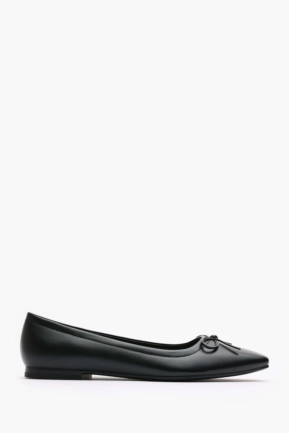 Black Mira Suede Ballet Flats With Front Bow Detail, Image 2 of 6