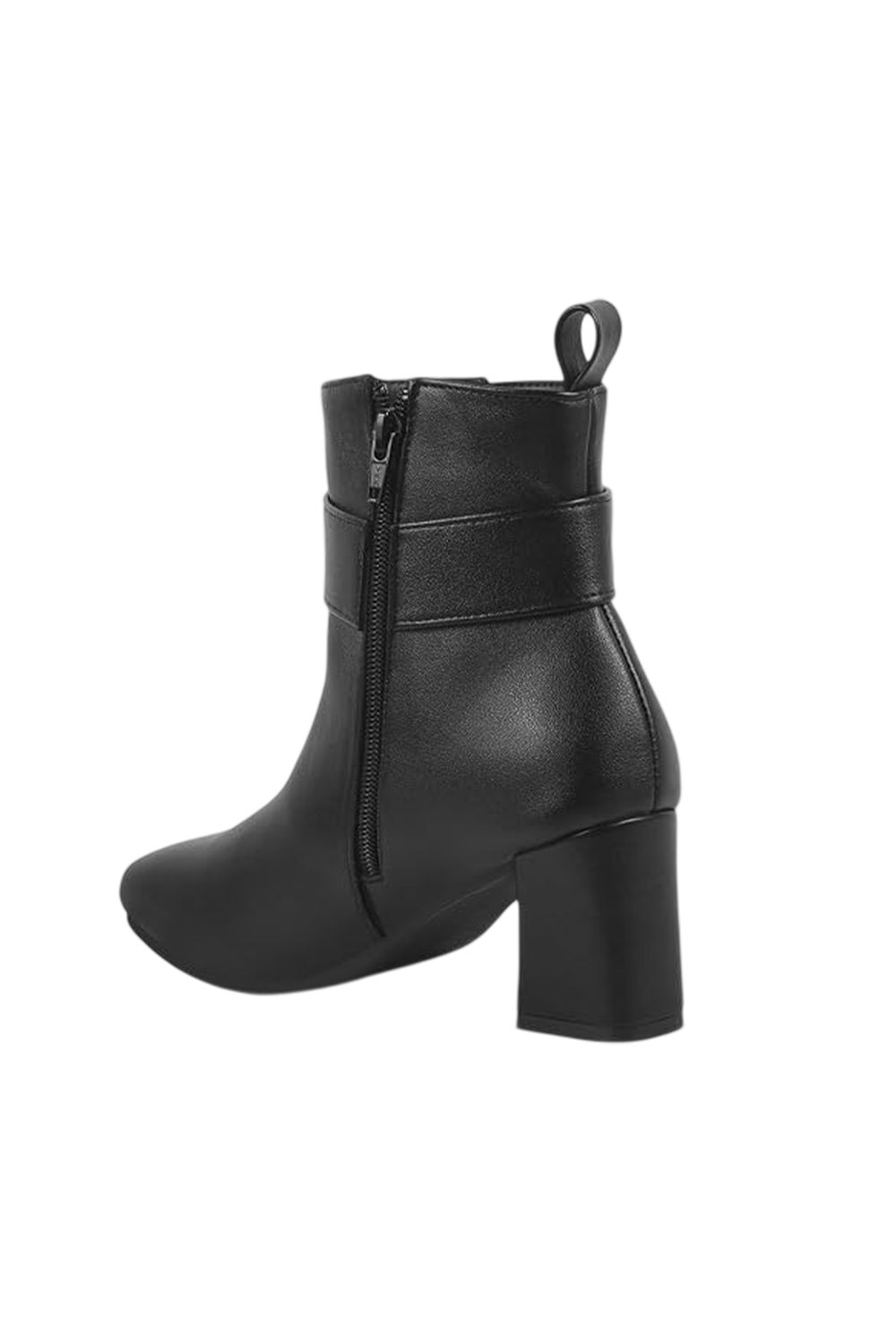 Black Adelaide Leather Block Heel Ankle Boots, Image 2 of 3
