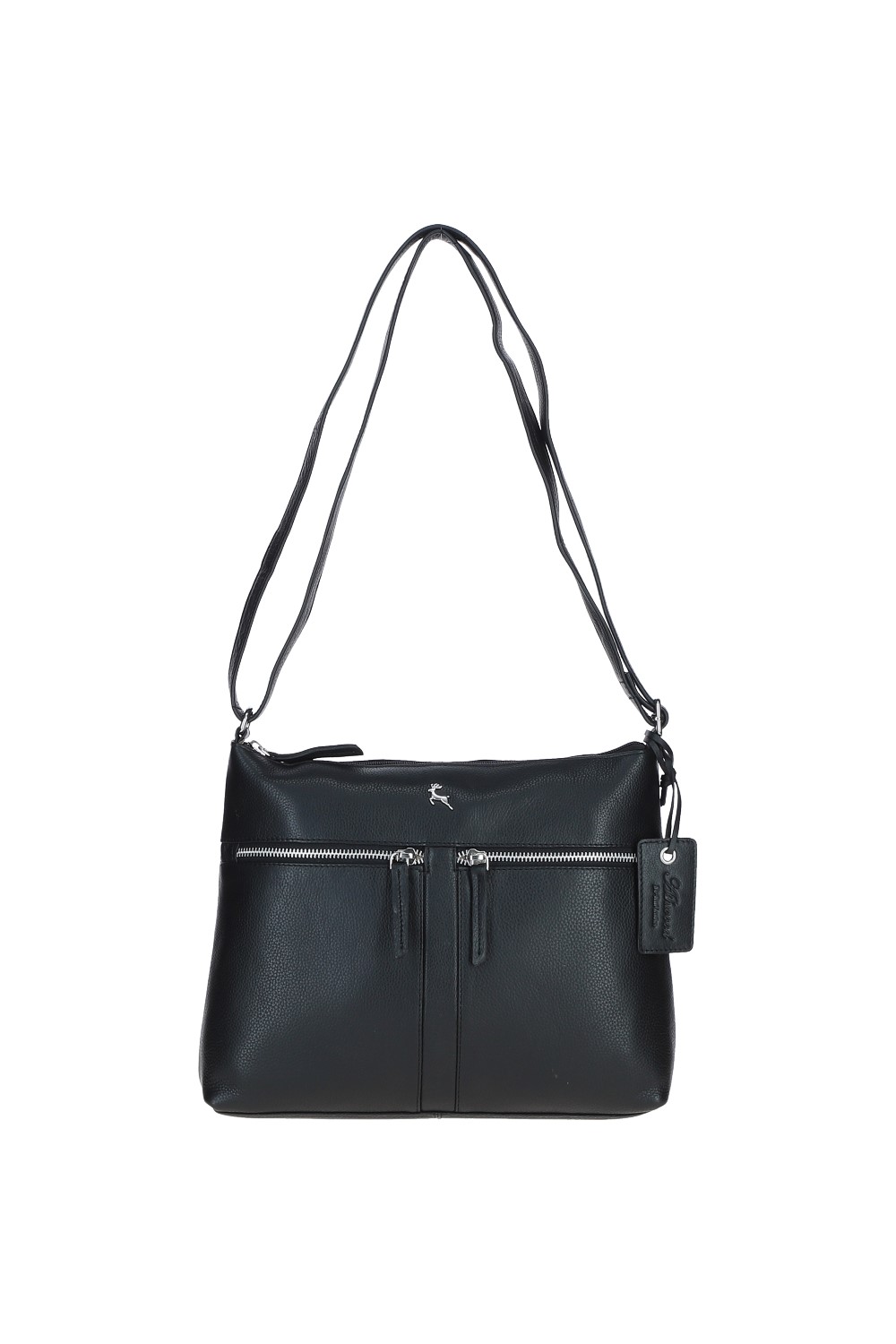 Black 'Mourne' Sleek Real Leather Shoulder Bag, Image 2 of 5