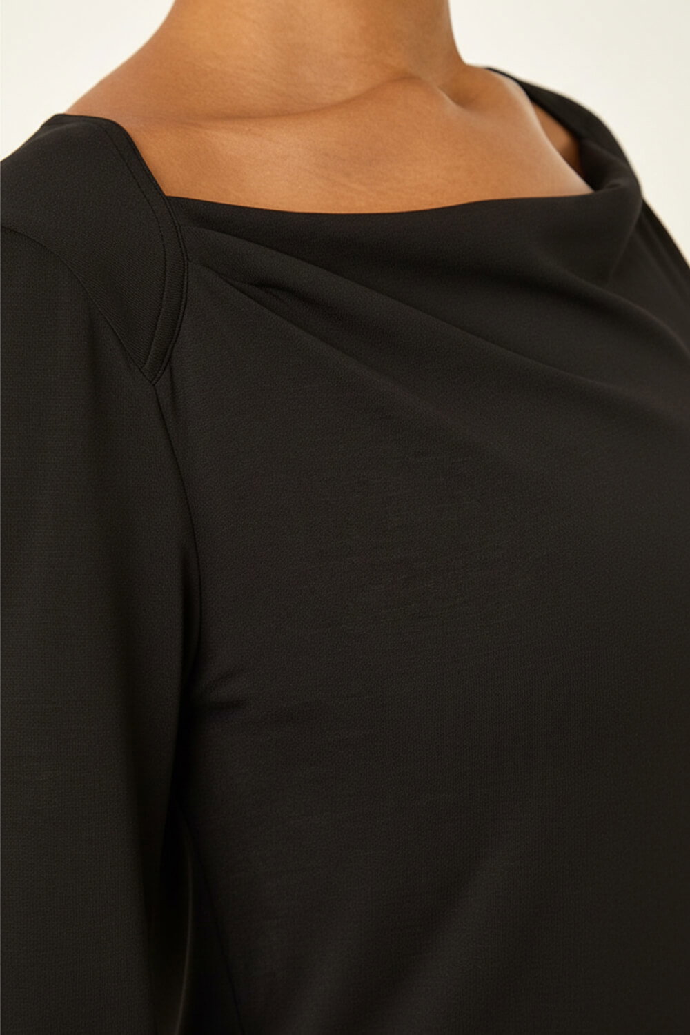 Black Cowl Neck Premium Stretch Top, Image 6 of 5