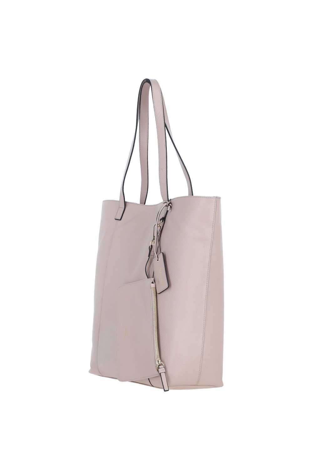Beige 'Serela' Real Leather Shoulder Bag with Detachable Pouch, Image 2 of 4