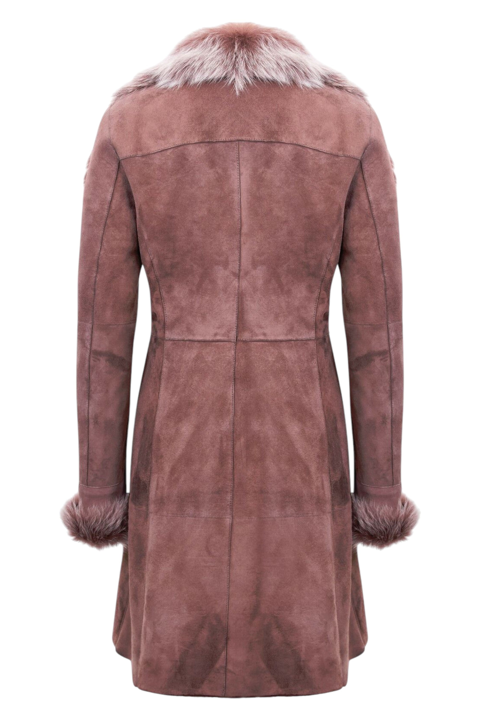 Brown Toscana Collar Merino Shearling Coat, Image 2 of 4