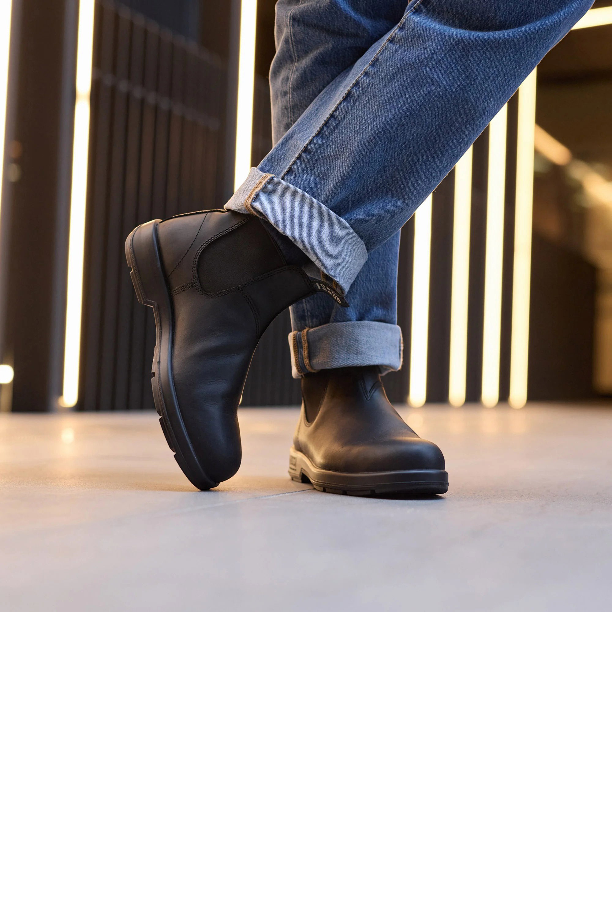 Black Leather Outdoor Chelsea Boots-Spinifex, Image 6 of 6