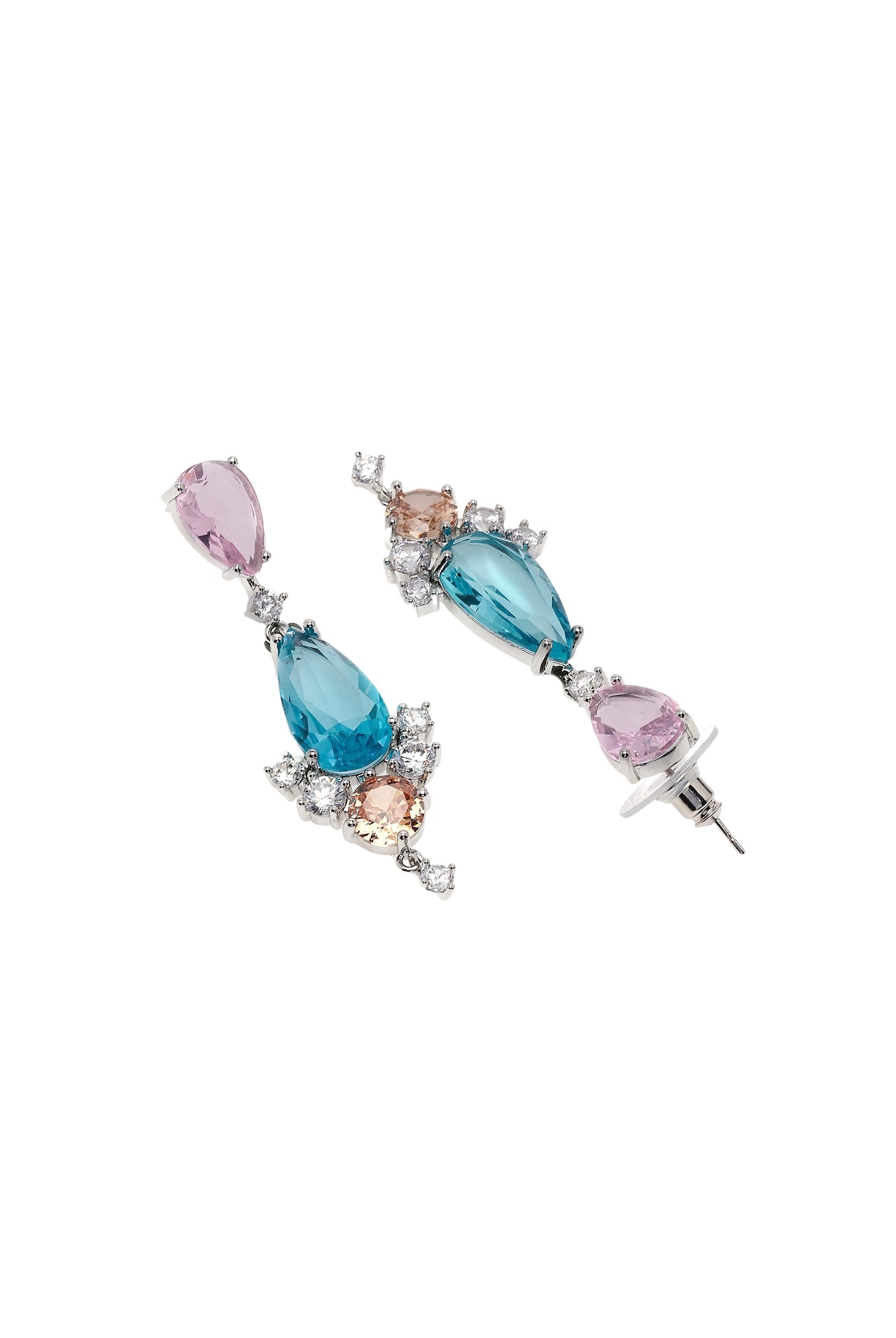 Multi Multicolored Geometric Drop Earrings, Image 3 of 4
