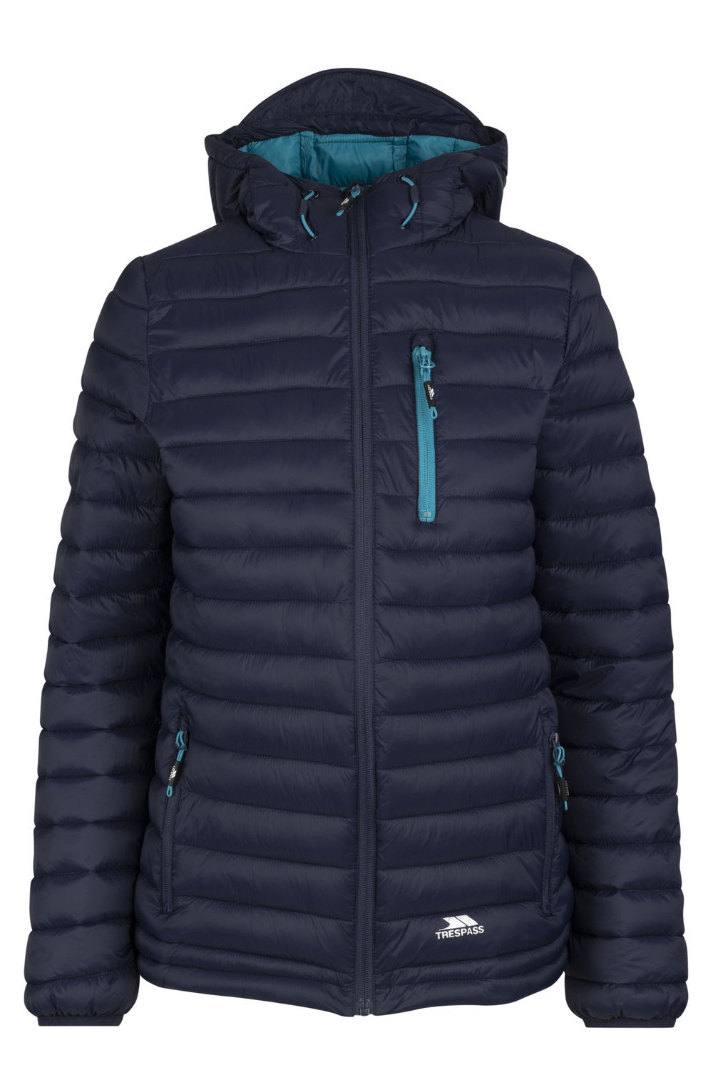 Navy Trespass Navy Lenka Hooded Padded Jacket, Image 1 of 2