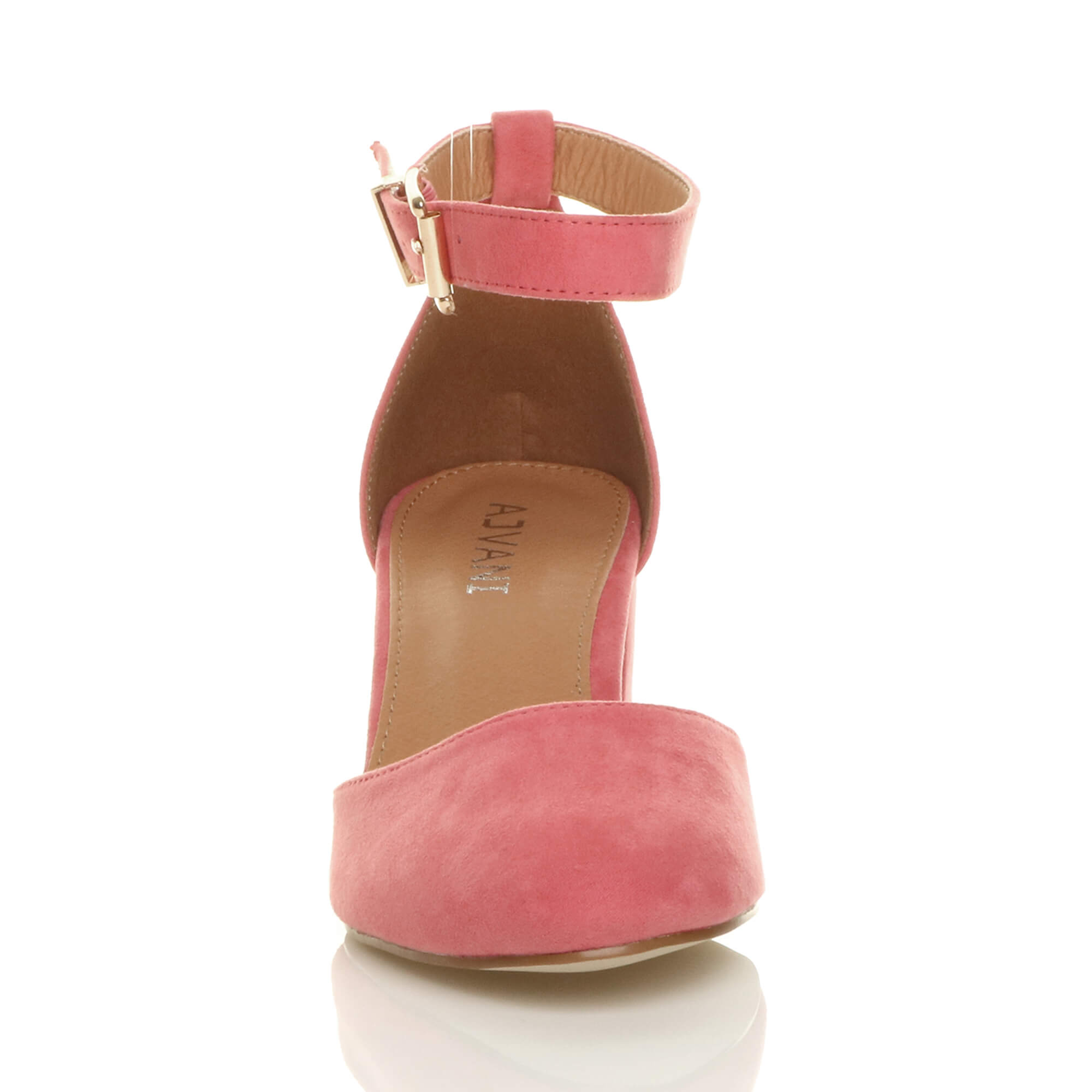 Coral AJVANI Coral Mid Block Heel Ankle Strap 2 Part Heels, Image 6 of 6