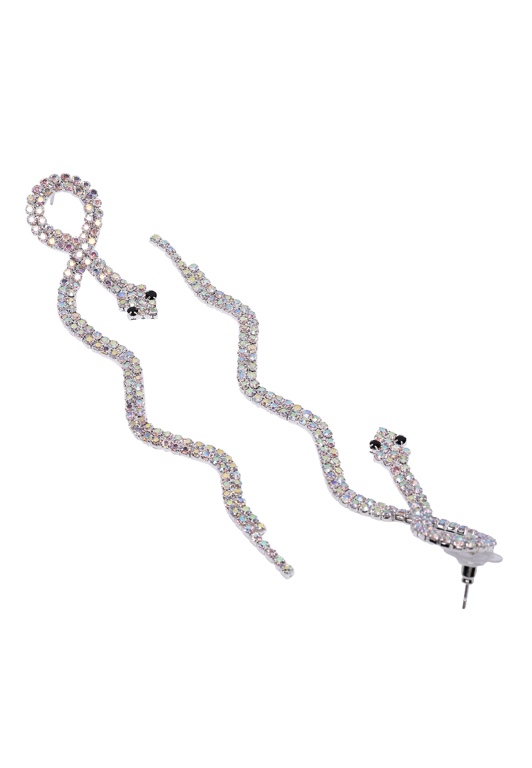 Silver Serpent Drop Earrings, Image 3 of 5