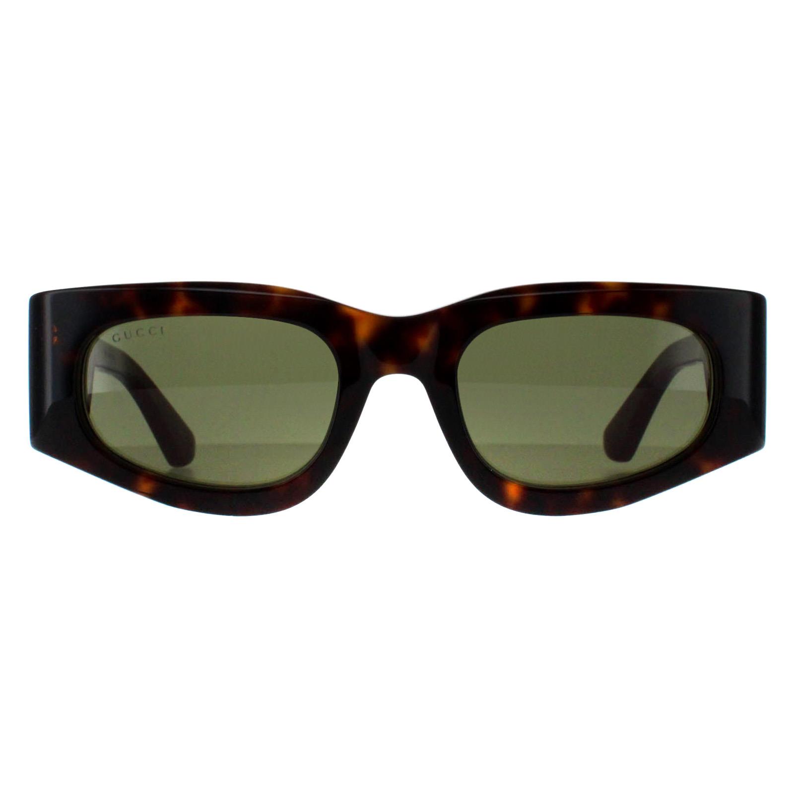 Brown Rectangle Havana with Green and Red Green GG1664S, Image 1 of 4
