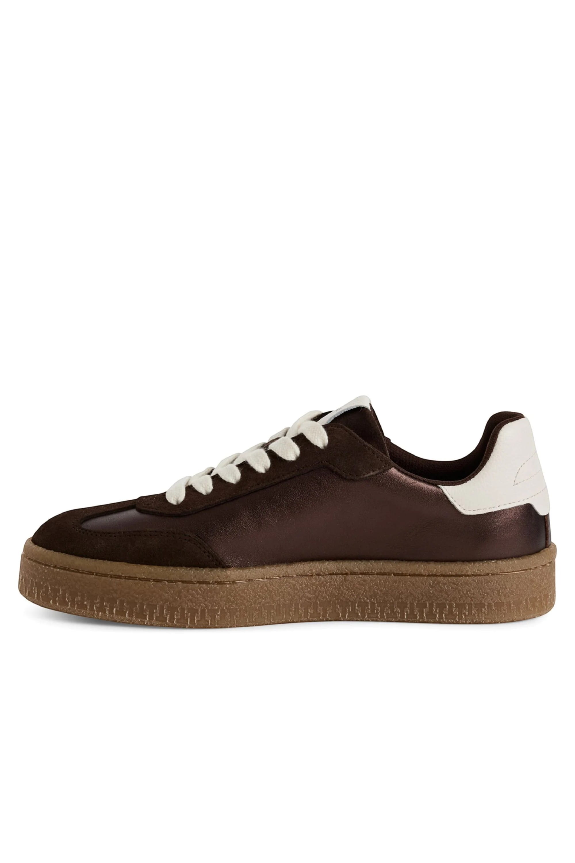 Brown Tamaris Womens Brown White Suede Sneaker, Image 4 of 7