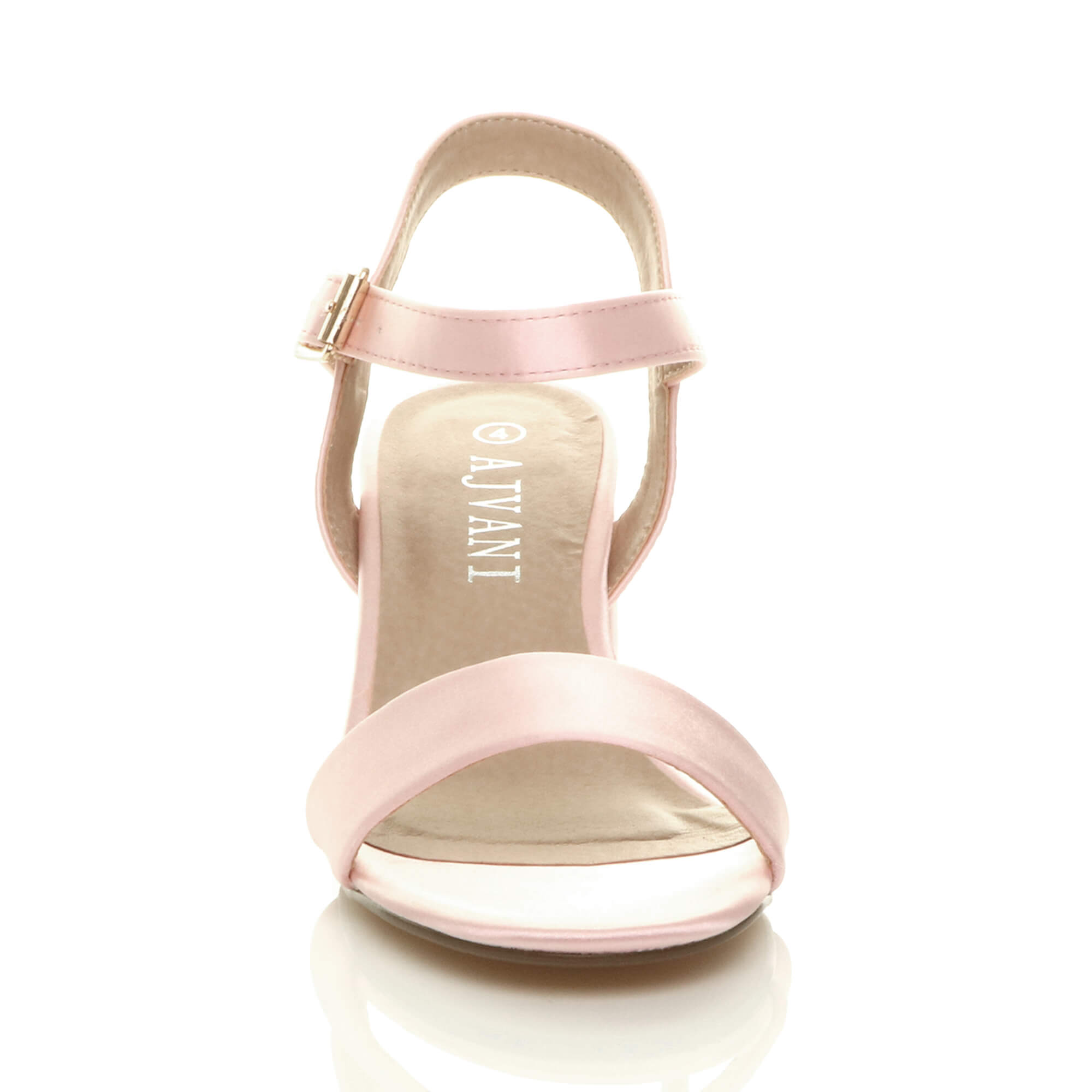 Light Pink Mid Block Heel Buckle Strappy Sandals, Image 6 of 6