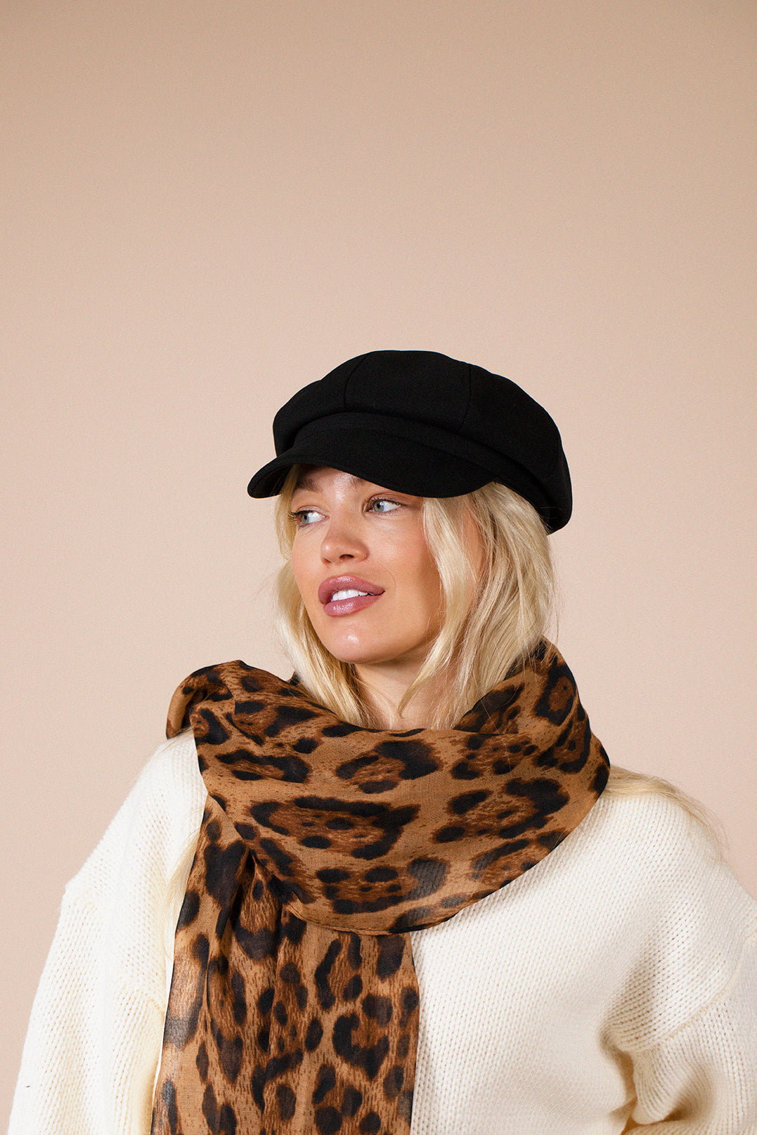 Brown Leopard Print Scarf, Image 3 of 5