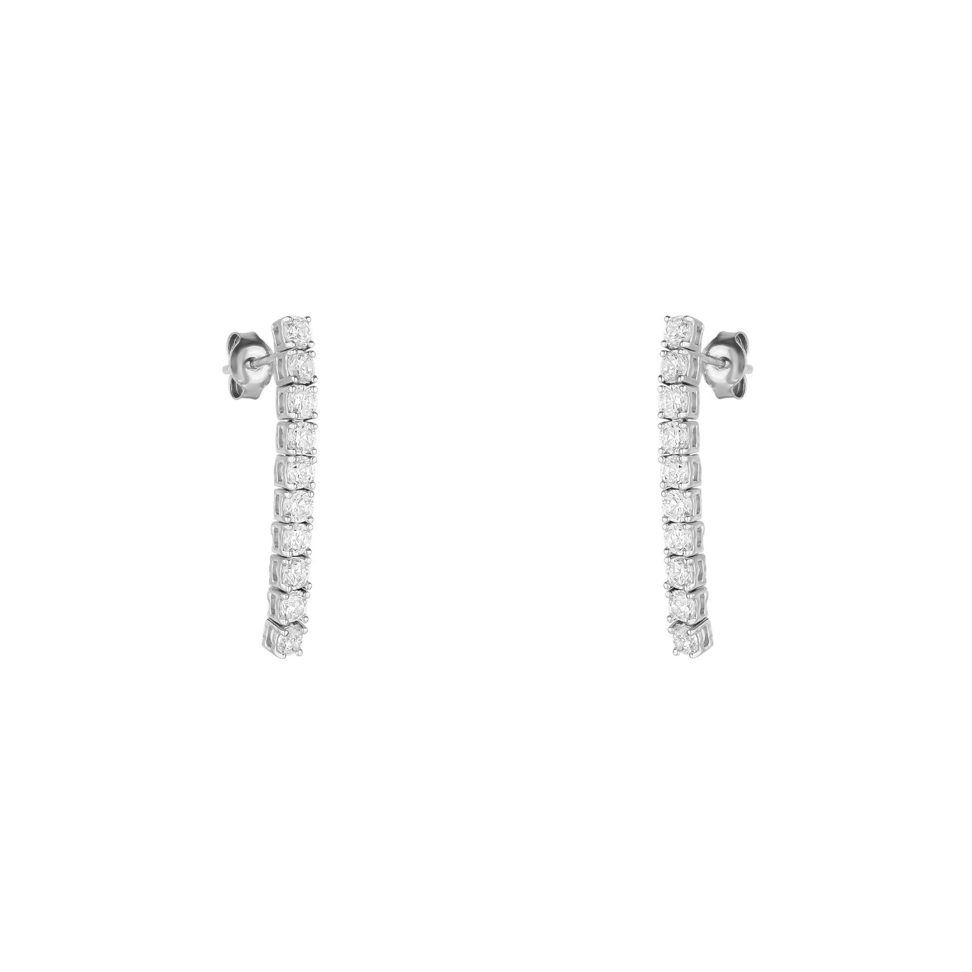 Silver Sterling Silver Long Tennis Earring - Pair, Image 1 of 1
